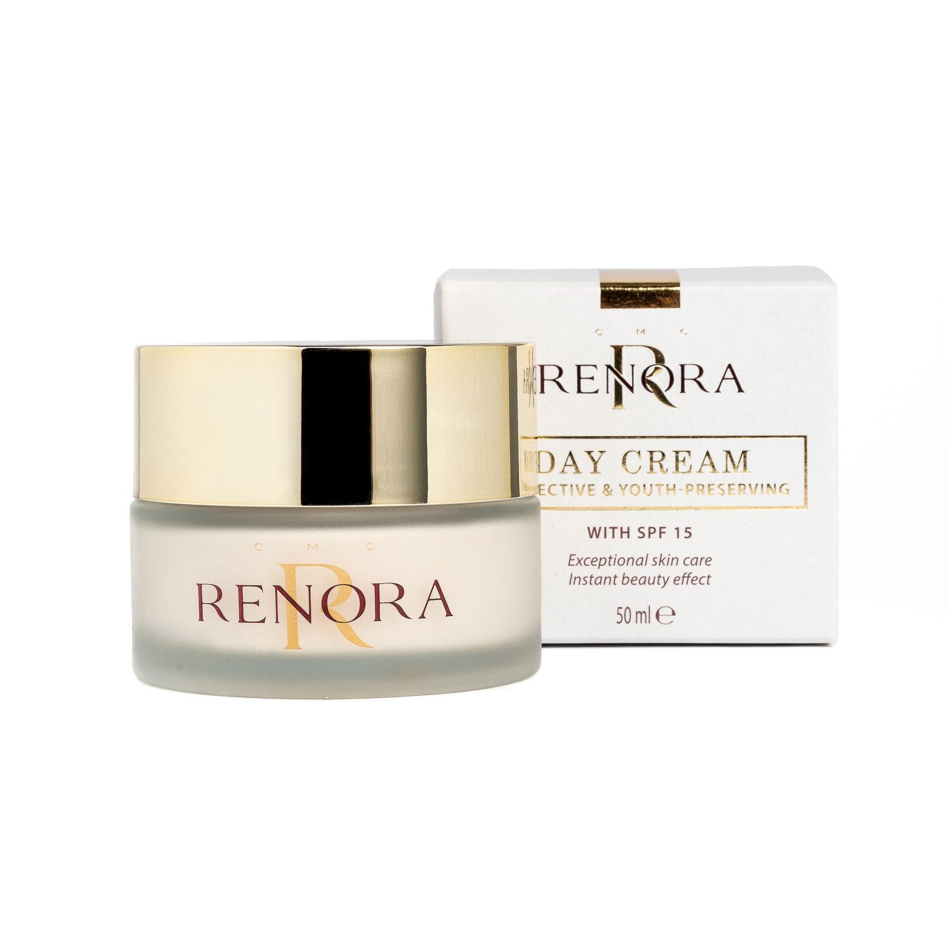 Moisturising Facial Day Cream Anti-Ageing with Gold Particles, Hyaluronic Acid & Royal Jelly SPF 15 for Dry & Normal Skin - Fragrance Free 50 ml