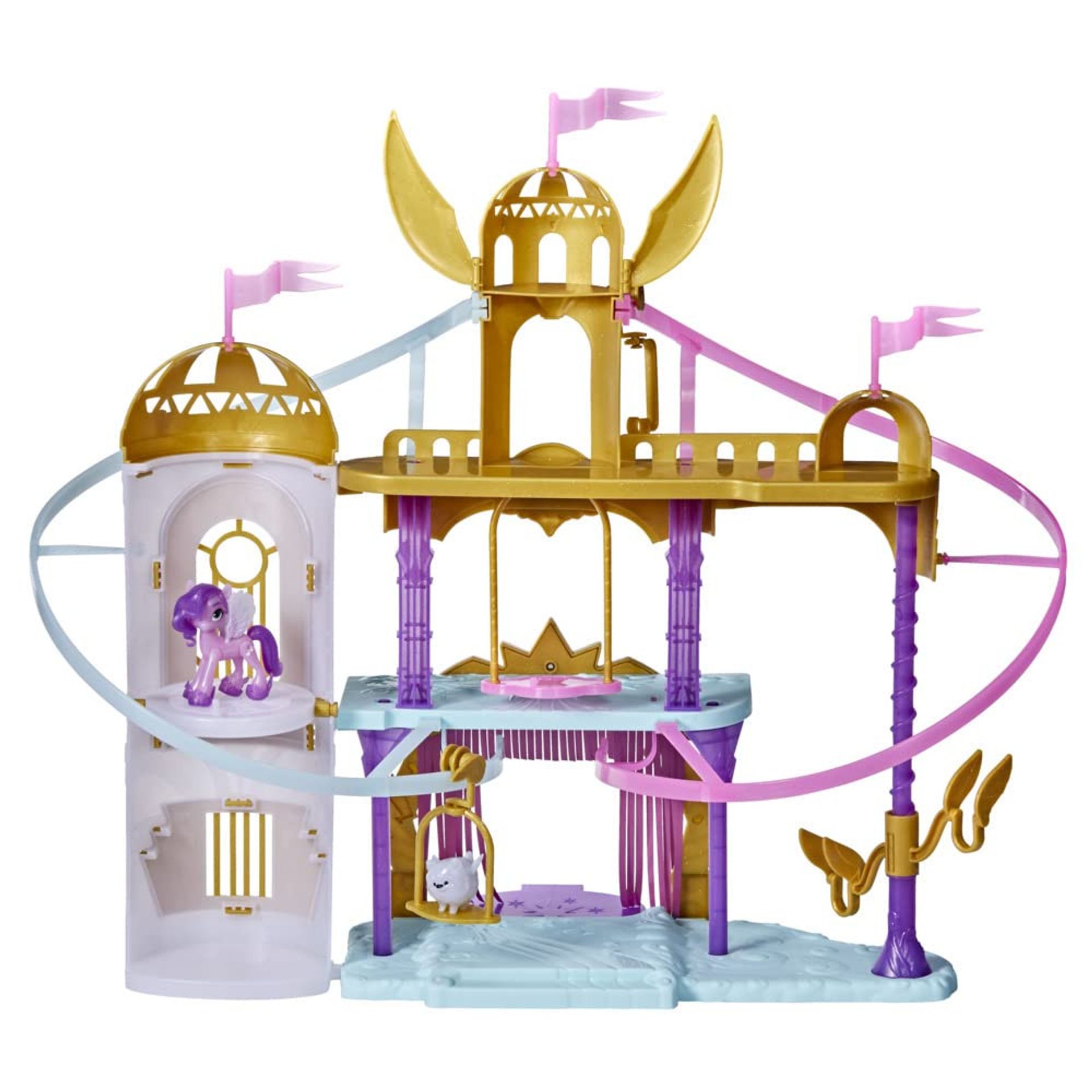 Hasbro My Little Pony Royal Racing Ziplines Castle Playset with Princess Petals Toy - Purple One Size