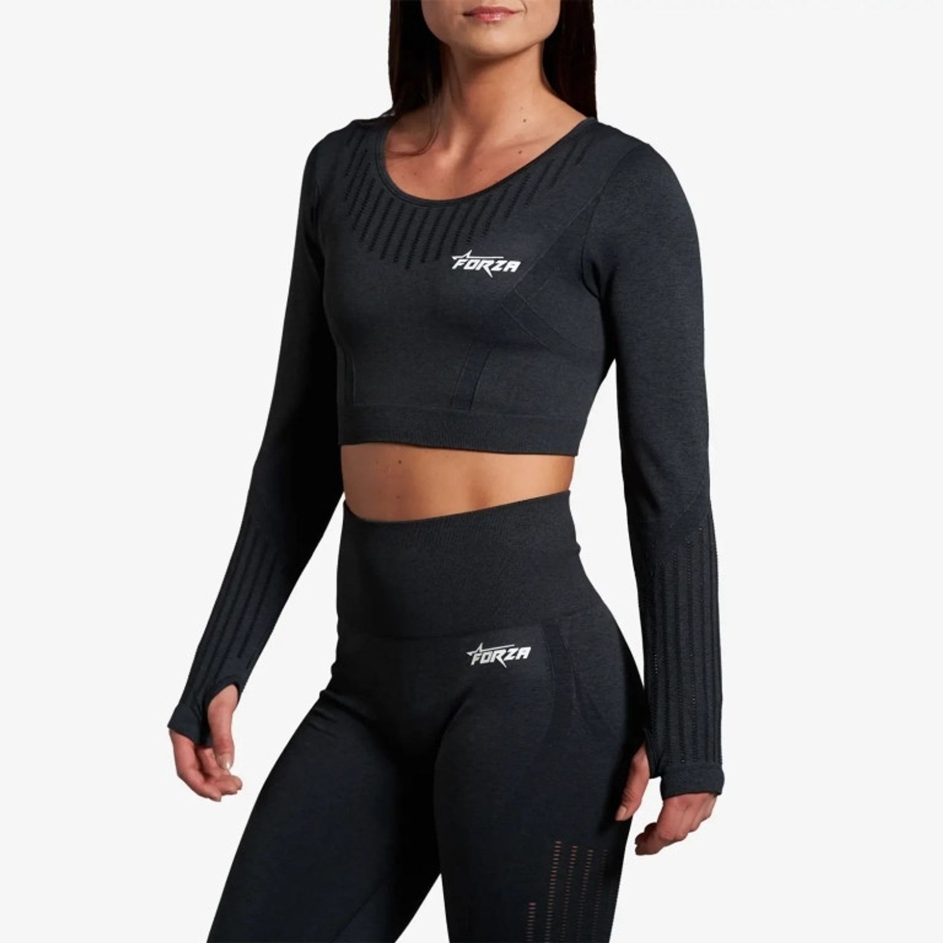 Forza Naadloze Crop Top - Midnight Black - Medium