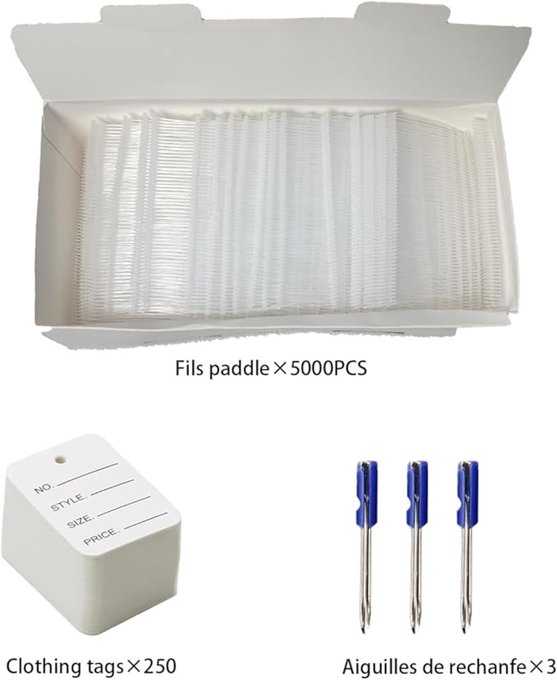 Clothes Tagging Gun with 5000 Barbs, 3 Spare Needles and 250 Price Tags - Blue 250Pcs Set