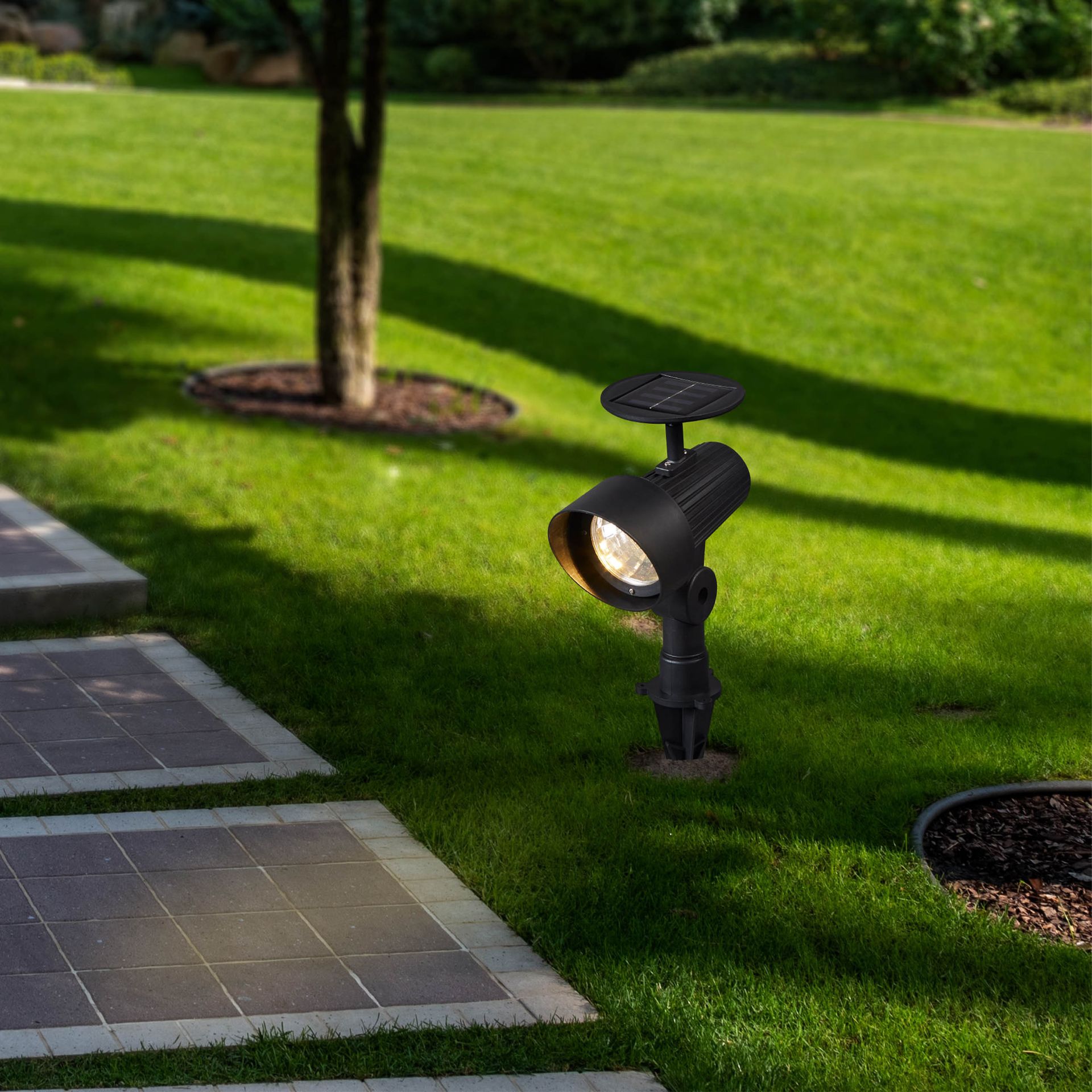 GIONATA 1 Solar LED Outdoor Wall Light – Black IP44 Pack of 3