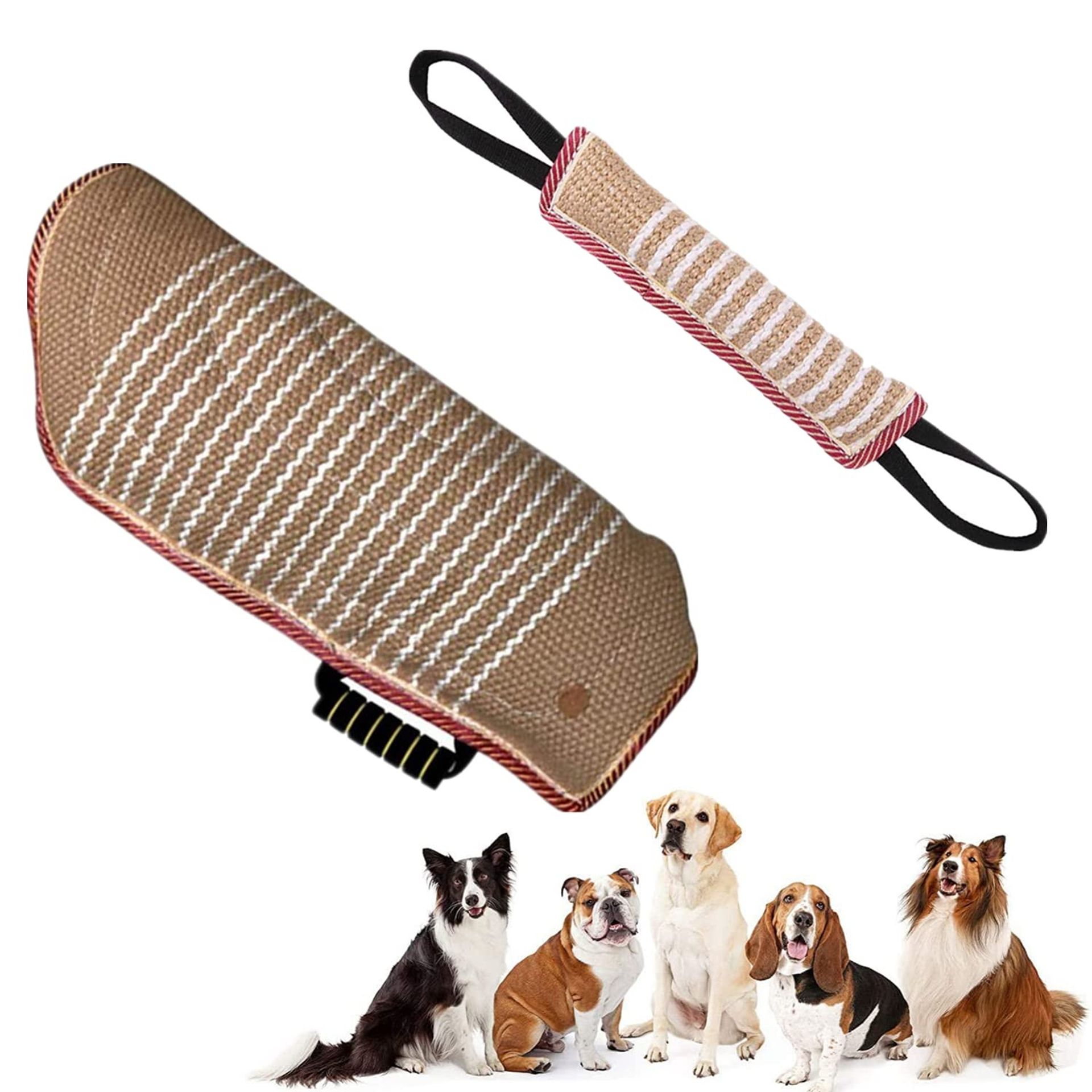 Dog Training Bite Sleeve Arm Protector Durable Jute for Medium Dogs - Brown