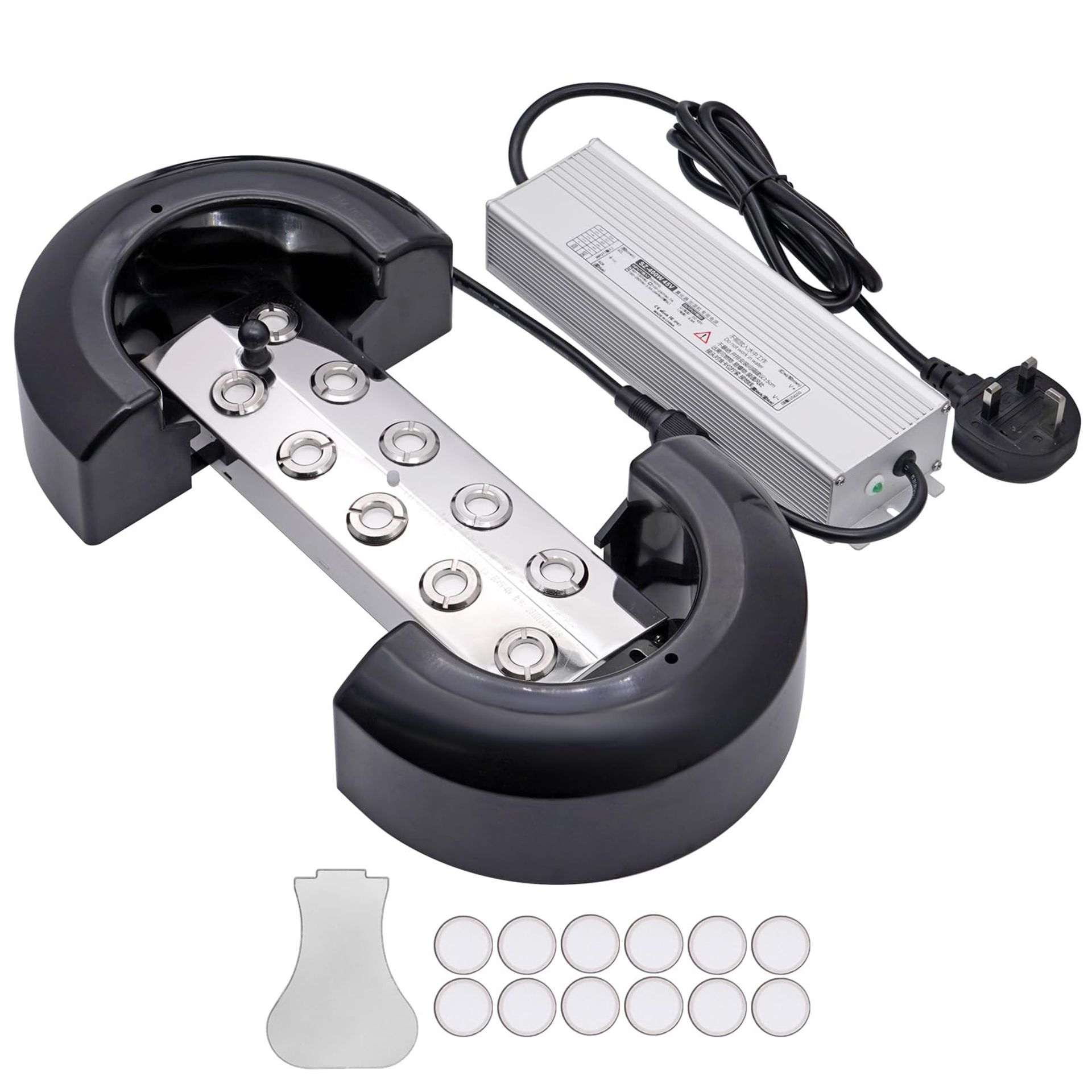 Ultrasonic Mist Maker 10 Head 7L/H Fogger with Float 400W Power Supply - Silver 10 Head Ultrasonic Fogger