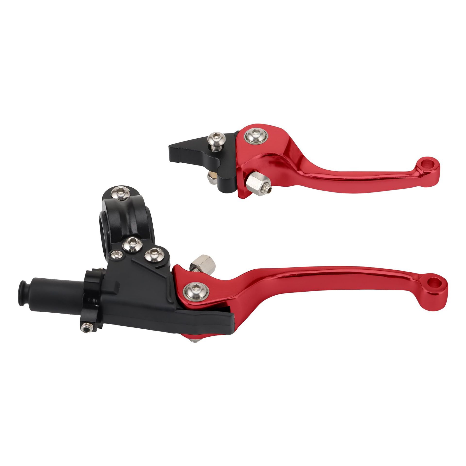 Motorcycle Clutch and Brake Lever Set 22mm 7/8" Standard Replacement for KLX SSR TTR CRF50 110cc 125cc 150cc Dirt Pit Bike ATV Mini Bike - Red