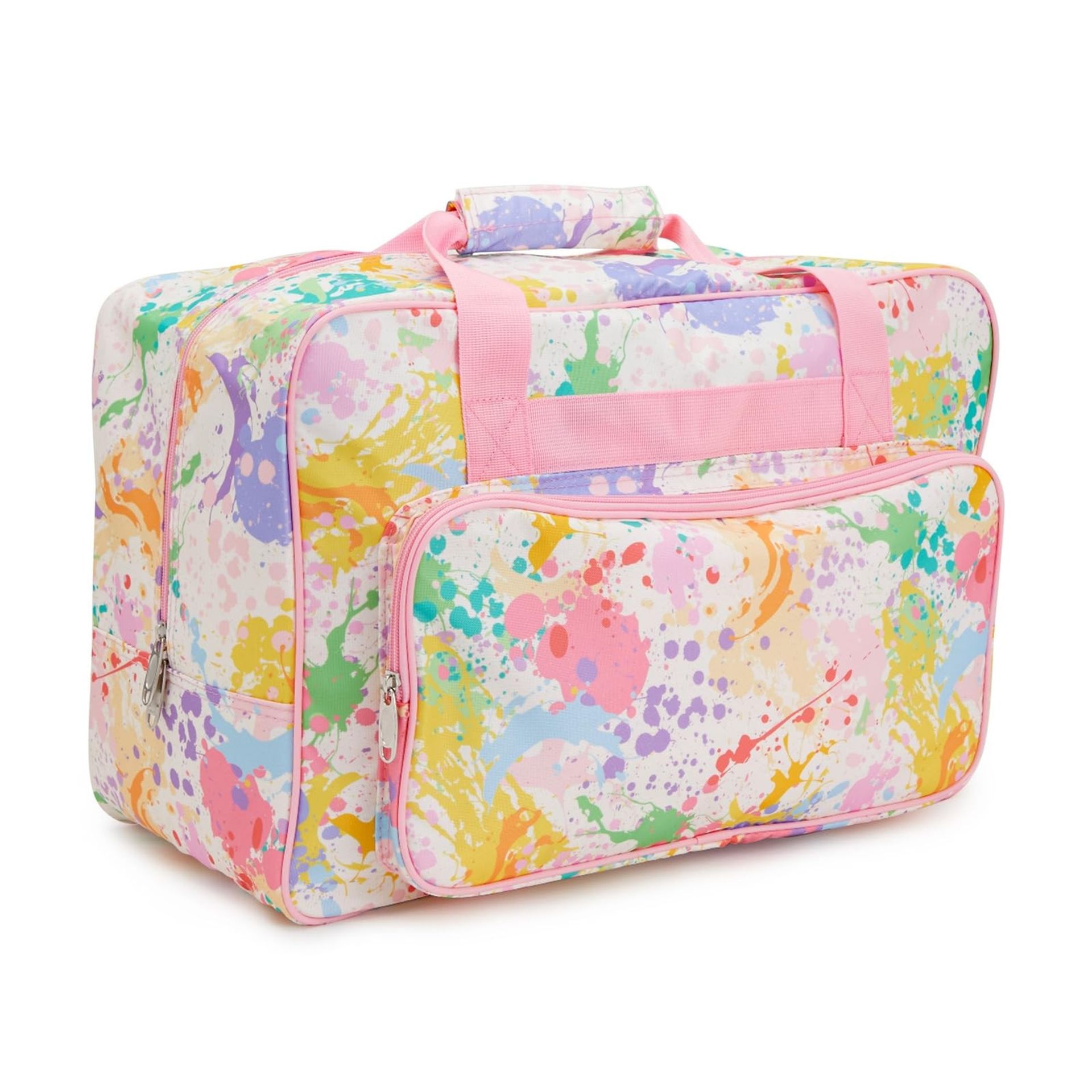 Sewing Machine Carry Bag and Accessory Organiser Pastel Watercolour Design Durable Lightweight Tote - Multicoloured 18.1 x 9.4 x 12.2 inches