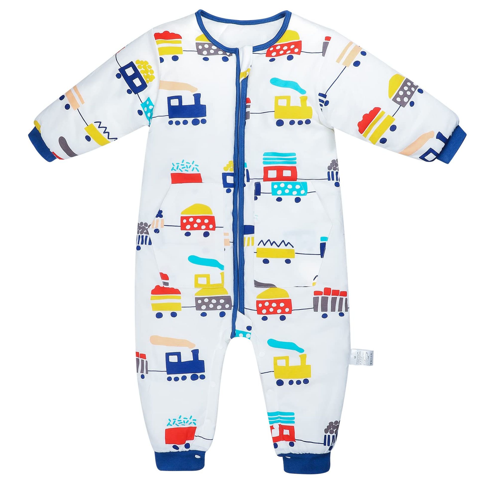 Baby Sleeping Bag with Legs and Arms 2.5 Tog 100% Cotton 2-Way Zip - Car M