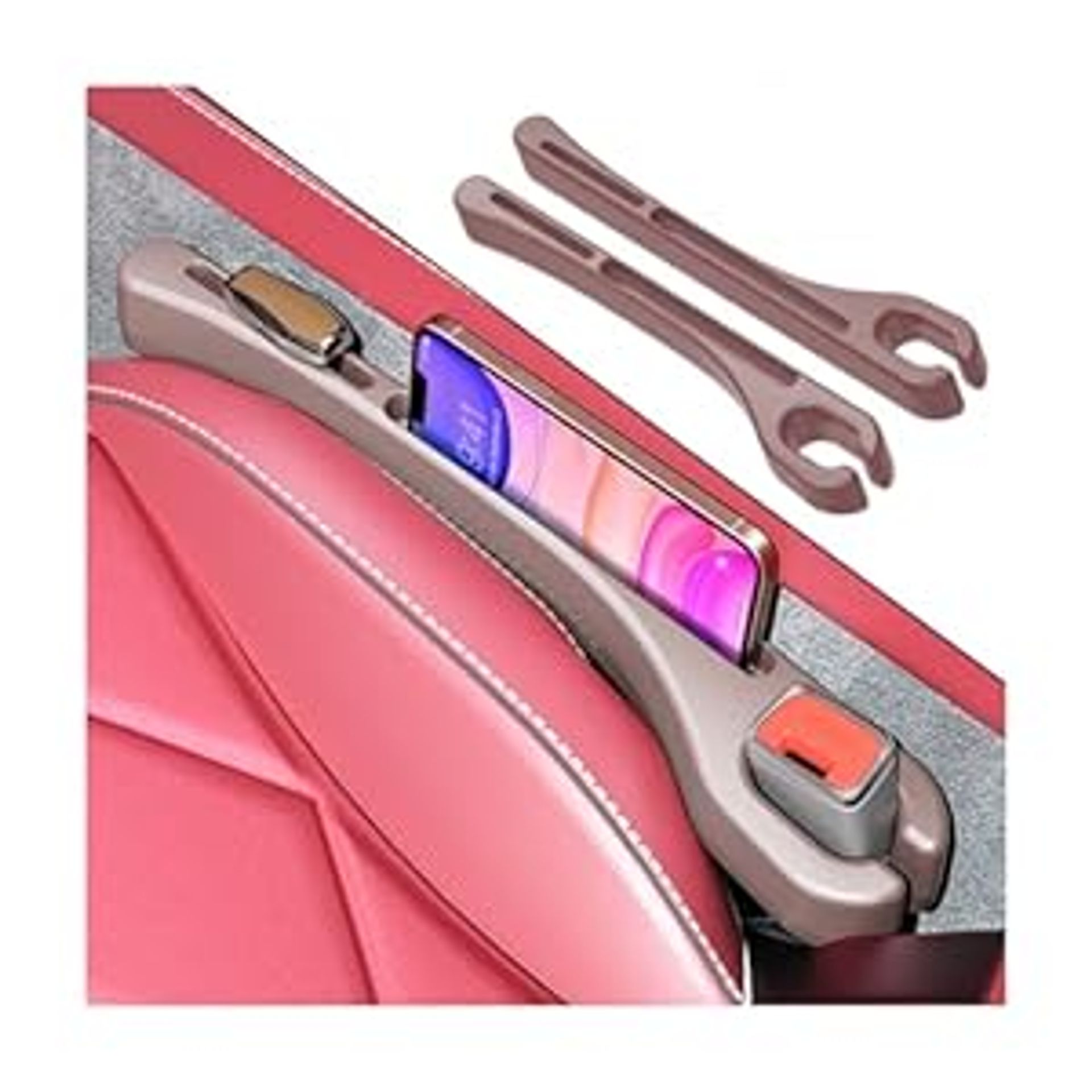 Car Seat Gap Filler 2 Pieces Universal Seat Crevice Blockers Stop Items Dropping Easy Install - Brown 44.5x7.3cm