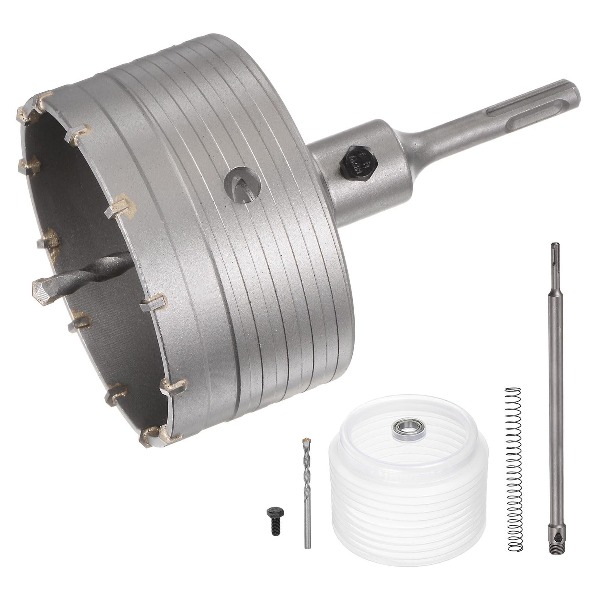 Concrete Hole Saw 110mm Carbide Tip Cutter with Round Shank for Fast Drilling in Brick, Stone, Concrete & Cement Walls