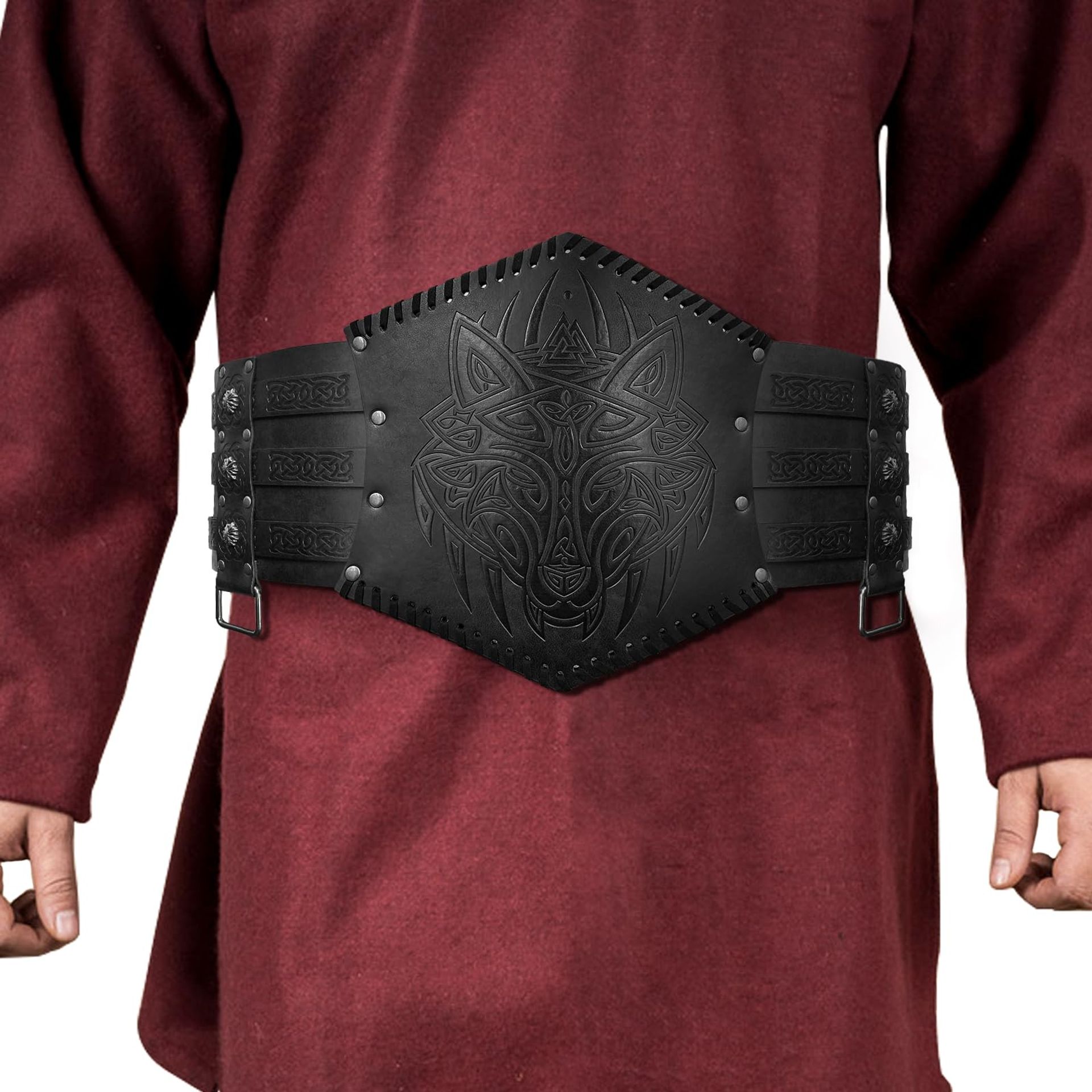 HiiFeuer Viking Embossed Waist Armor, Norse Faux Leather  display picture 3