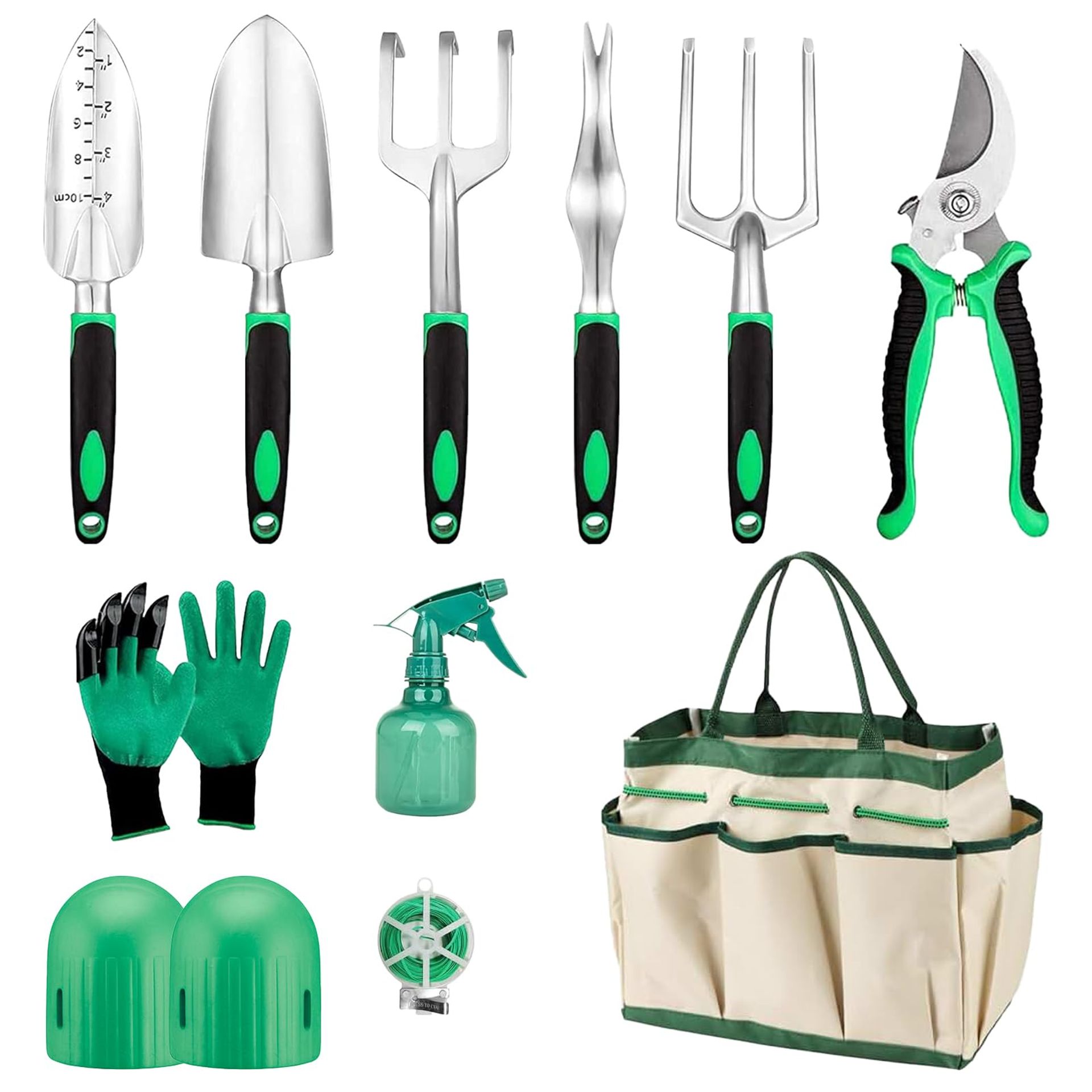 11 Piece Gardening Tool Set with Stainless Steel Tools & Storage Bag – Ideal Gift for Gardeners