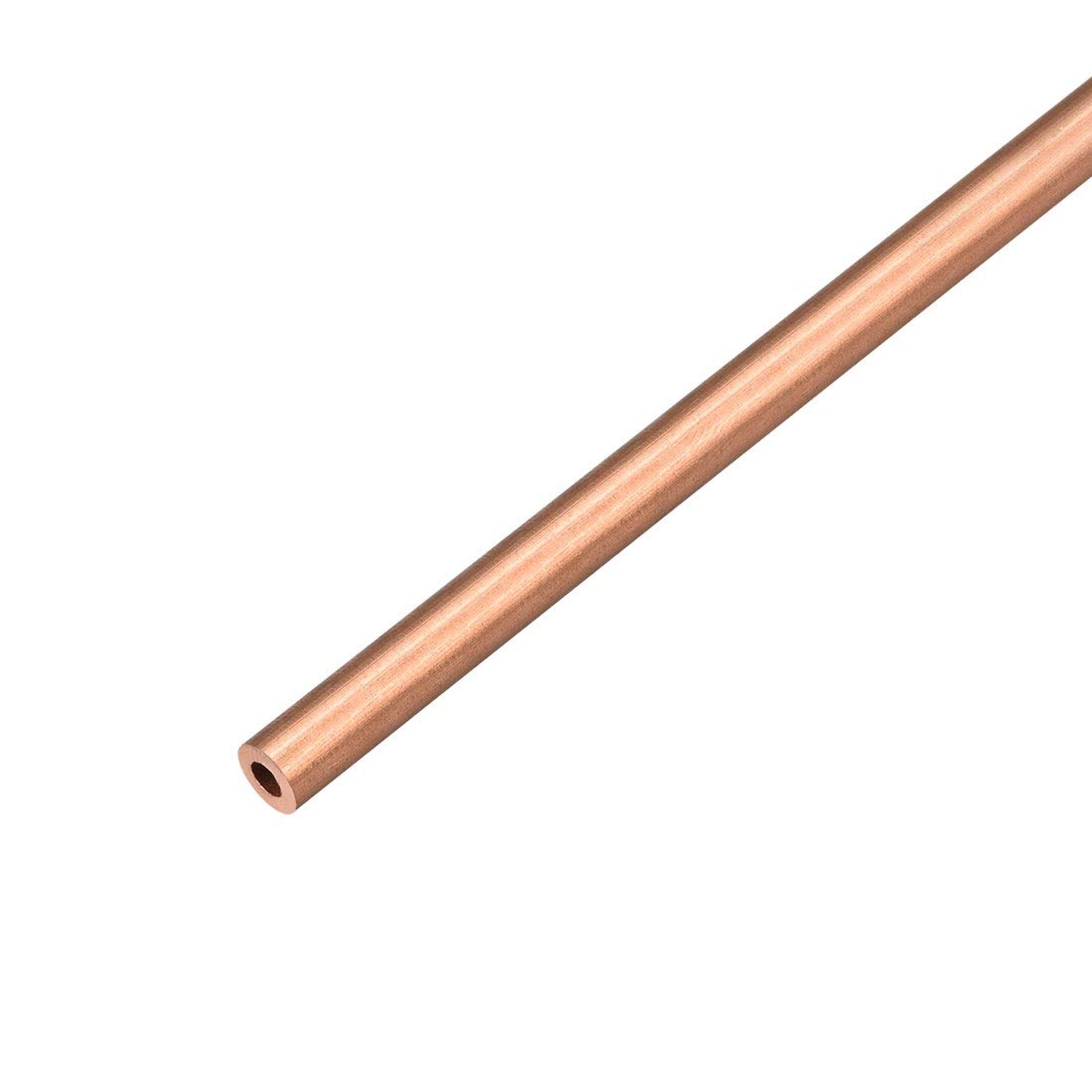 sourcing map Copper Round Tube Pipe 10mm Outside Diameter X 8mm Inside Diameter 500mm Long