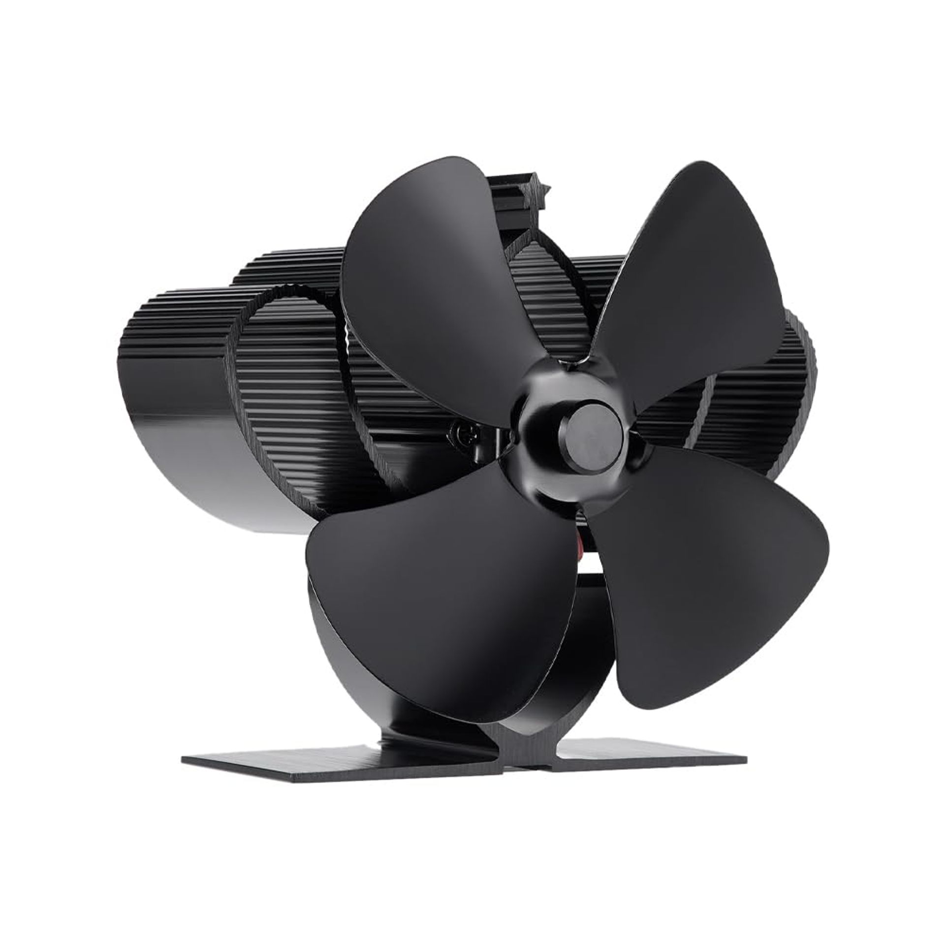 Heat-Powered 4 Blade Wood Stove Fan for Silent Heat Circulation, Non-Electric