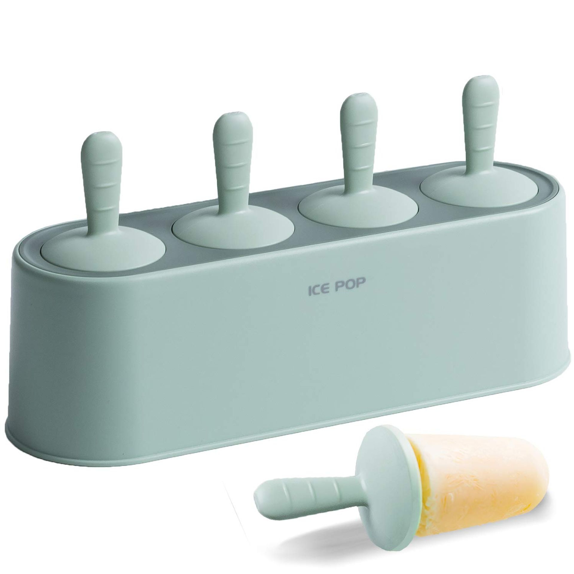 Silicone Popsicle Mold Set 4 Pieces Easy Release Reusable DIY Ice Cream Maker - Green 2# Style