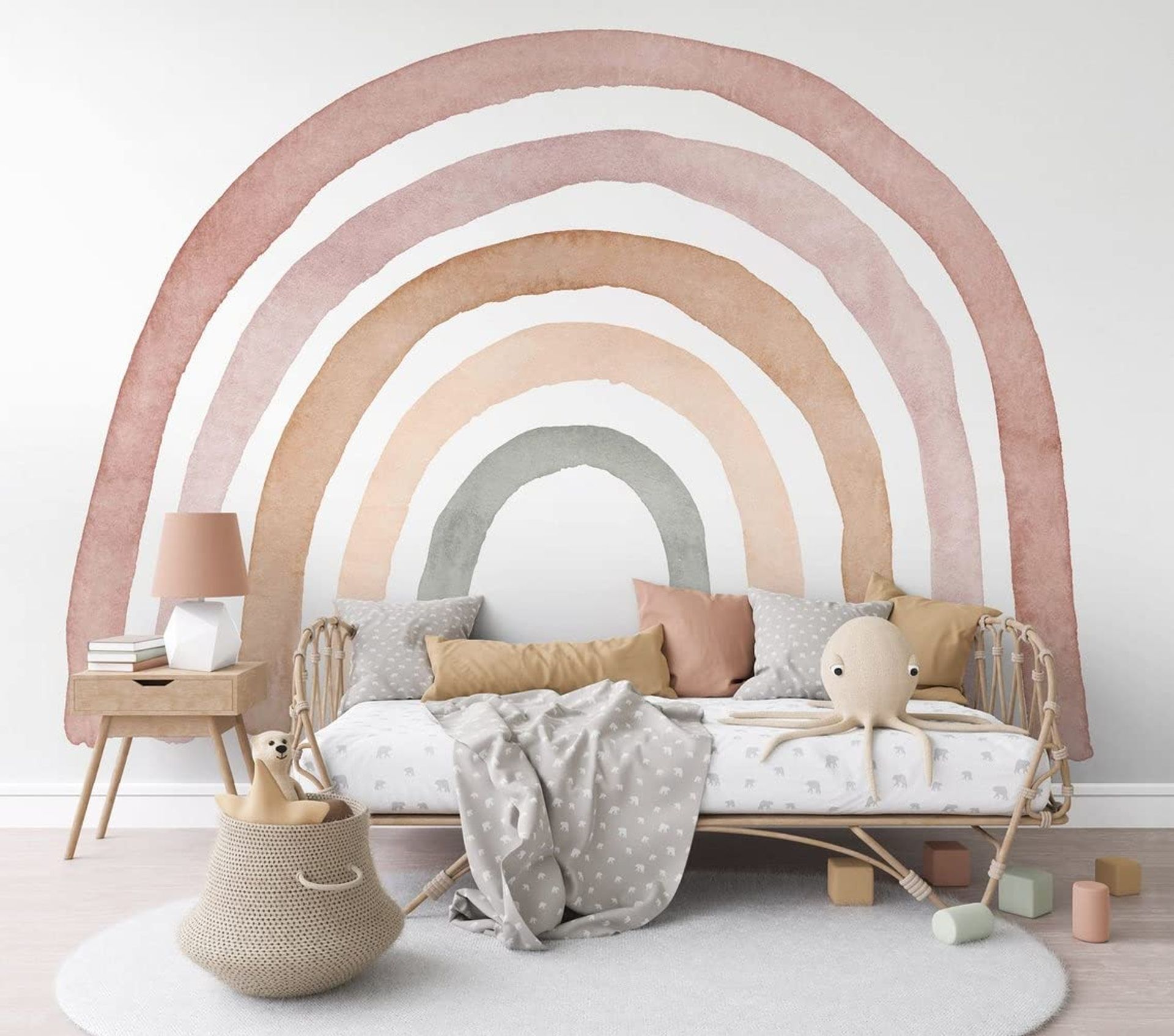 BelleImpression - Rainbow Wall Decal Sticker (167cm Wide x 121cm Height) Peel & Stick Perfect for Nursery, Baby Room, Play Room, Kids Room or Bedroom Decor. Suitable for Baby, Kids, or Children.