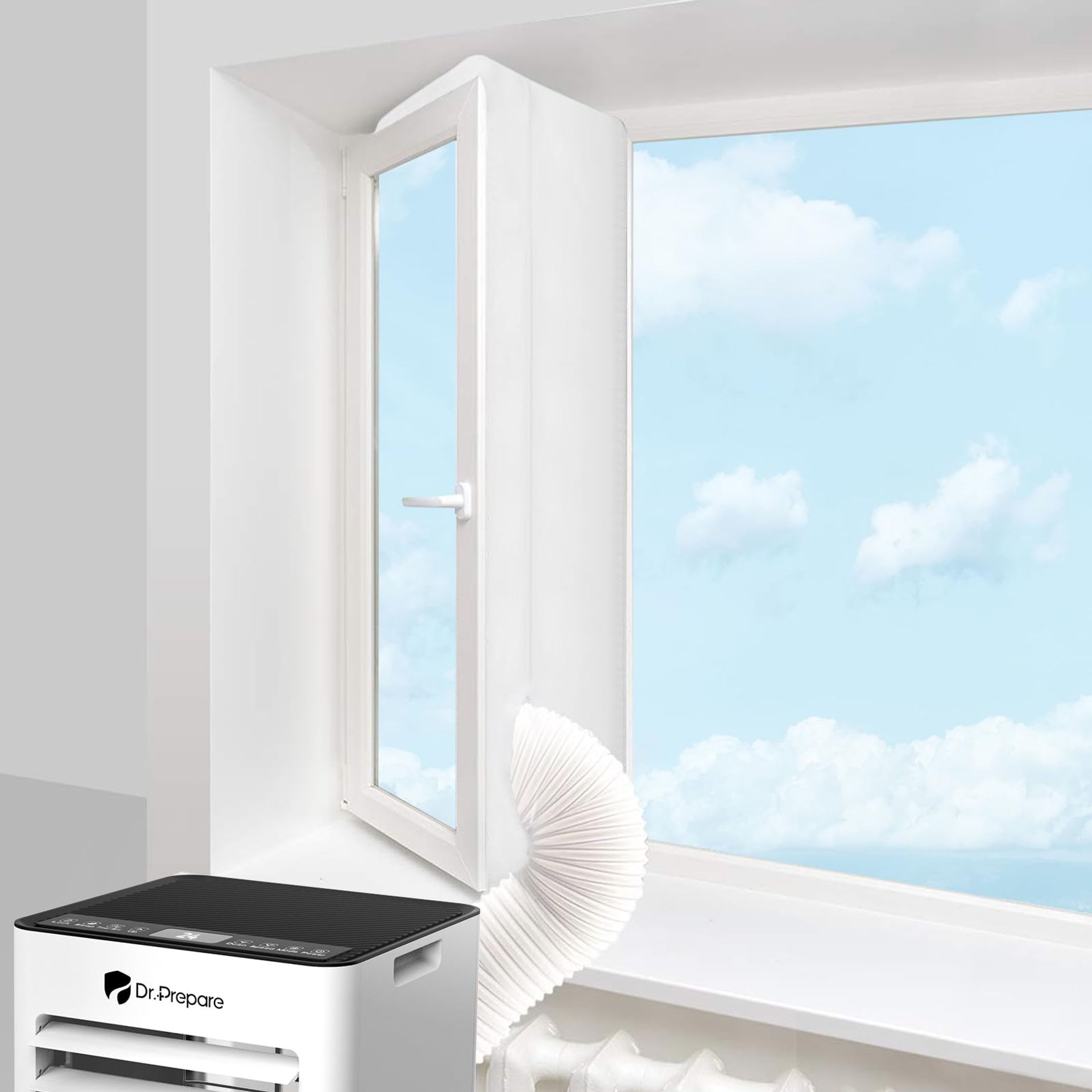 Window Seal Kit for Portable AC, 157'' with 315'' Adhesive Tape, Easy Install, Water Resistant