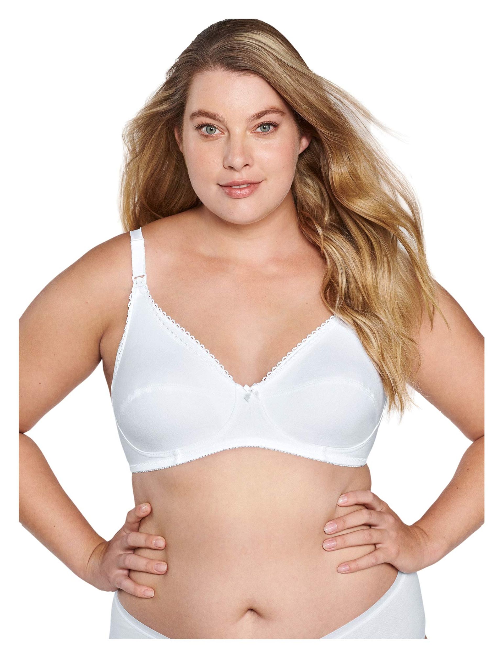 Naturana Women's Non-Wired Full Cup Nursing Bra, White, 38E - Comfortable Cotton Support