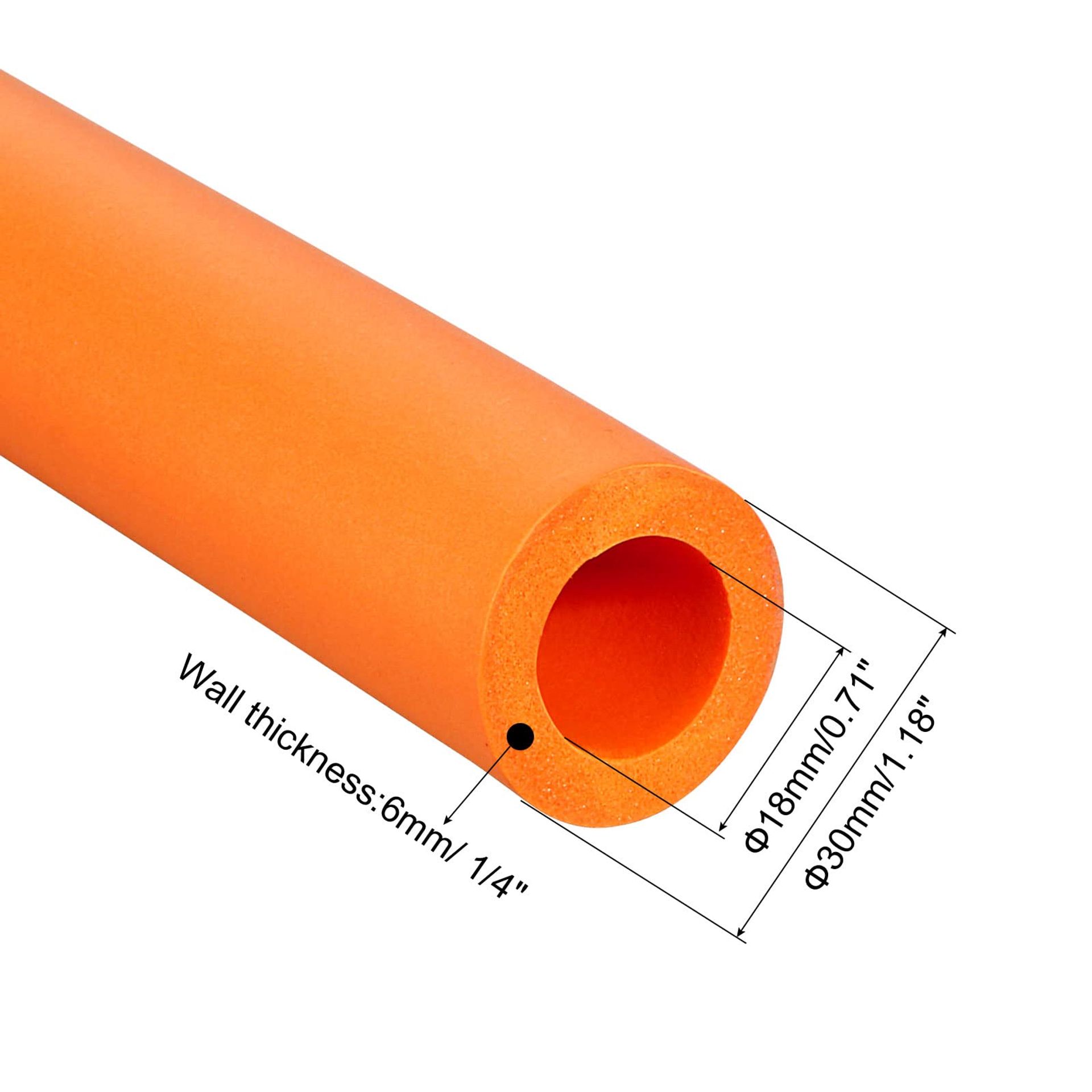 Sourcing Map Foam Grip Tubing Handle Grips 18mm ID 30mm OD 6.6ft Orange F