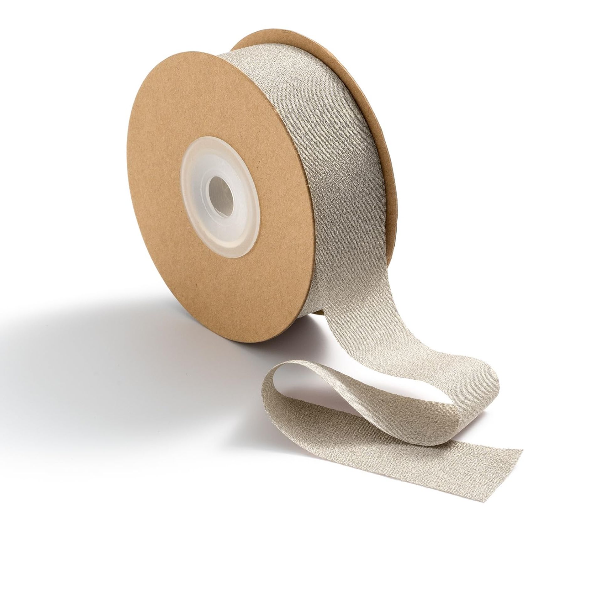 Wide Light Brown Silk Chiffon Ribbon Set 3.8cm x 23m for Weddings & Gifts