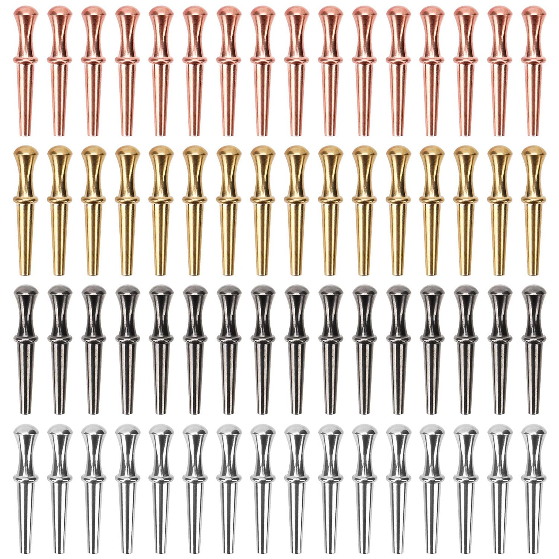 64pcs Metal Cribbage Board Pegs Set in 4 Colours, Fits 1/8 Inch Holes for Traditional Cribbage Game