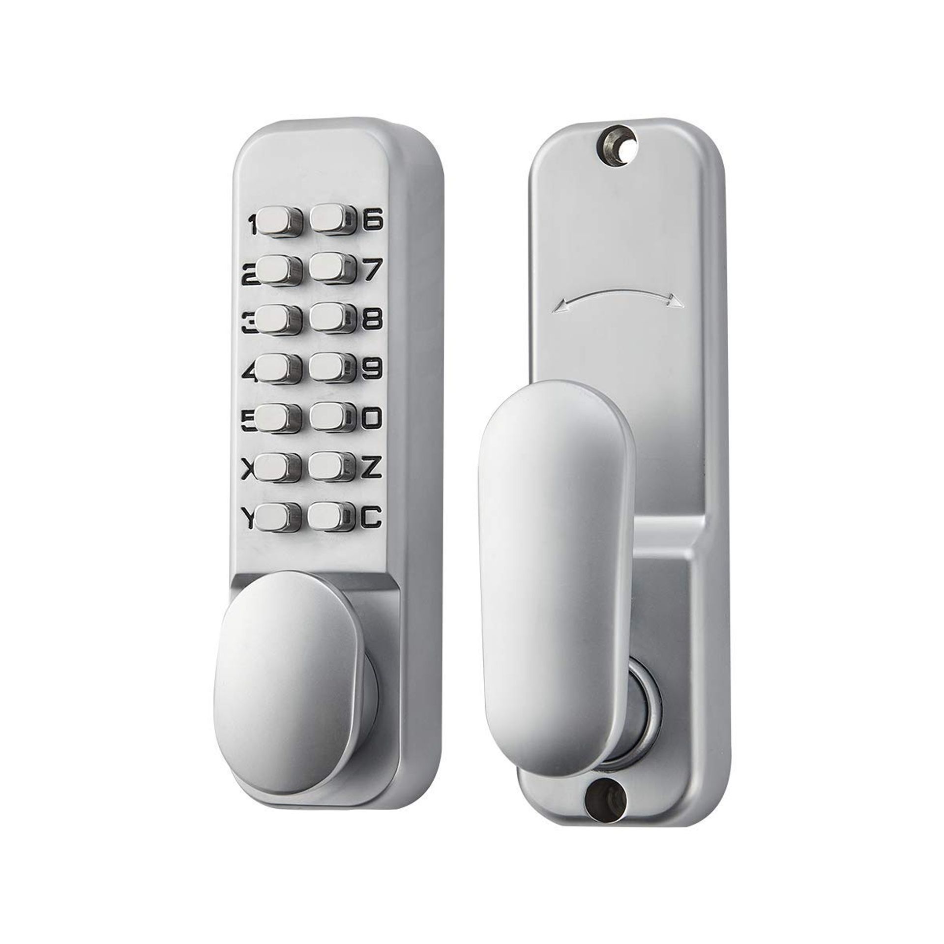 Mechanical Door Lock Keyless Digital Combination Waterproof Anti-Corrosion Anti-Rust Easy Install - Silver 14.2x4.2x2.8cm