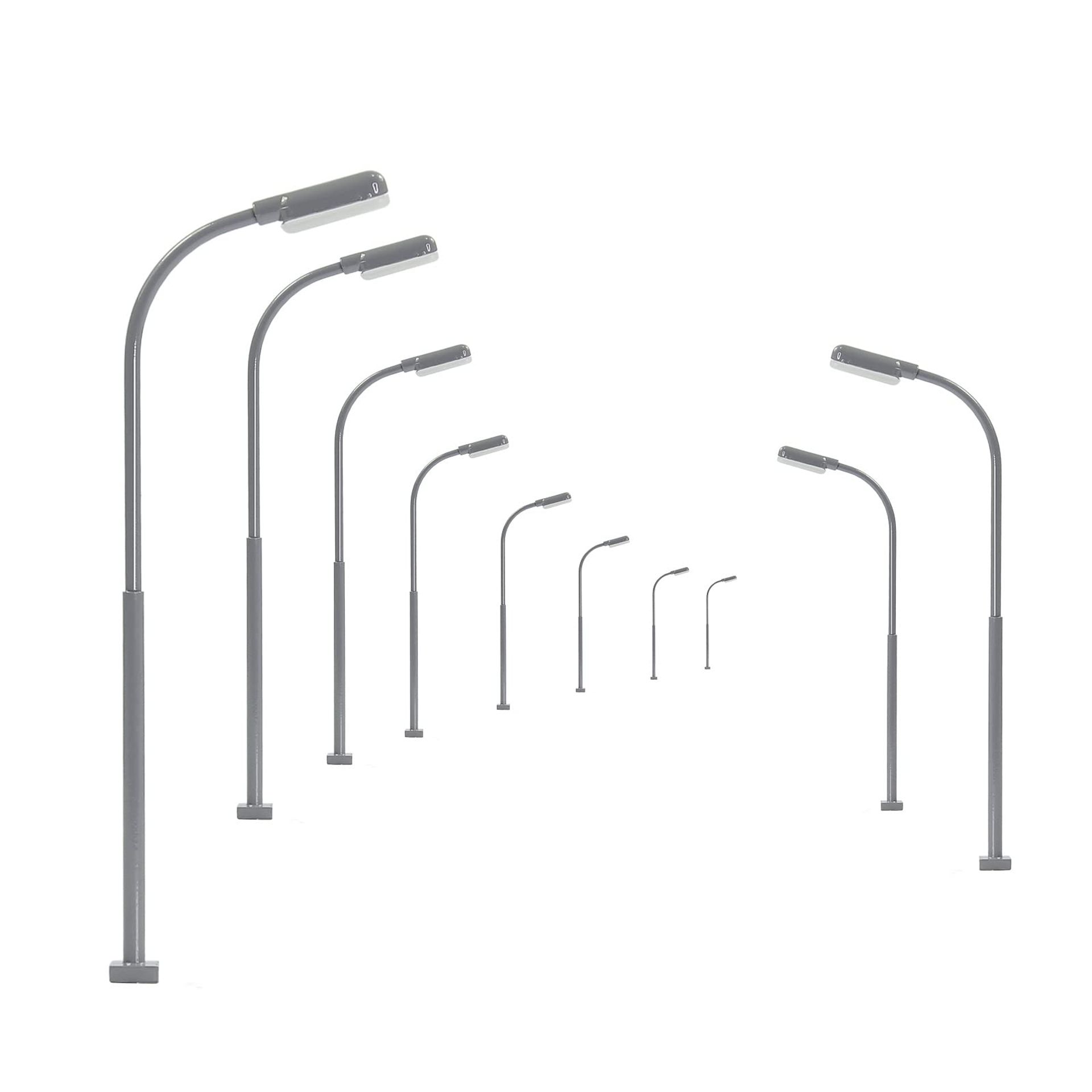 Evemodel 5pcs 1:87 Model Train Street Lamps with Warm White LEDs for HO/TT/N Gauge