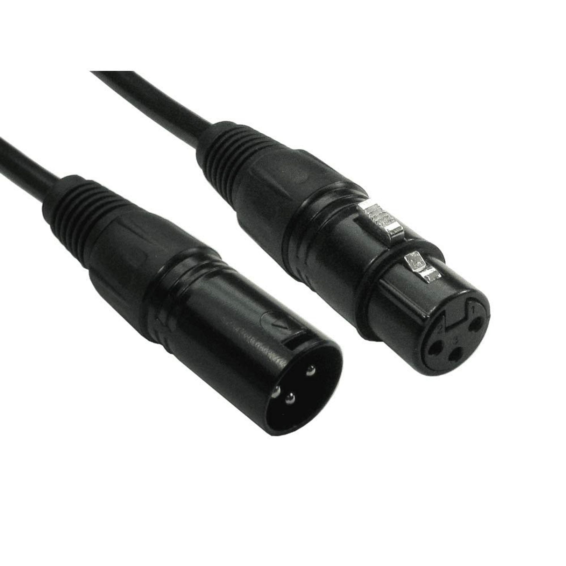 XLR Microphone Cable 3 Pin Male to Female Balanced Audio Gold Plated Pins Set of 4 - Black 10m