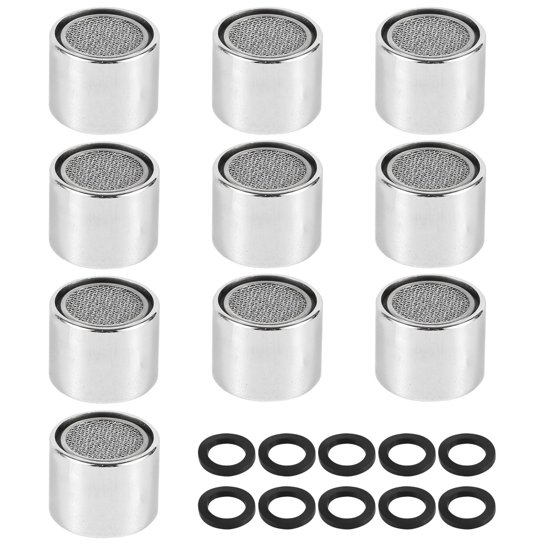 10pcs Brass Faucet Aerators & Gaskets - 55/64in Sink Aerator Filter for Bathrooms & Kitchens