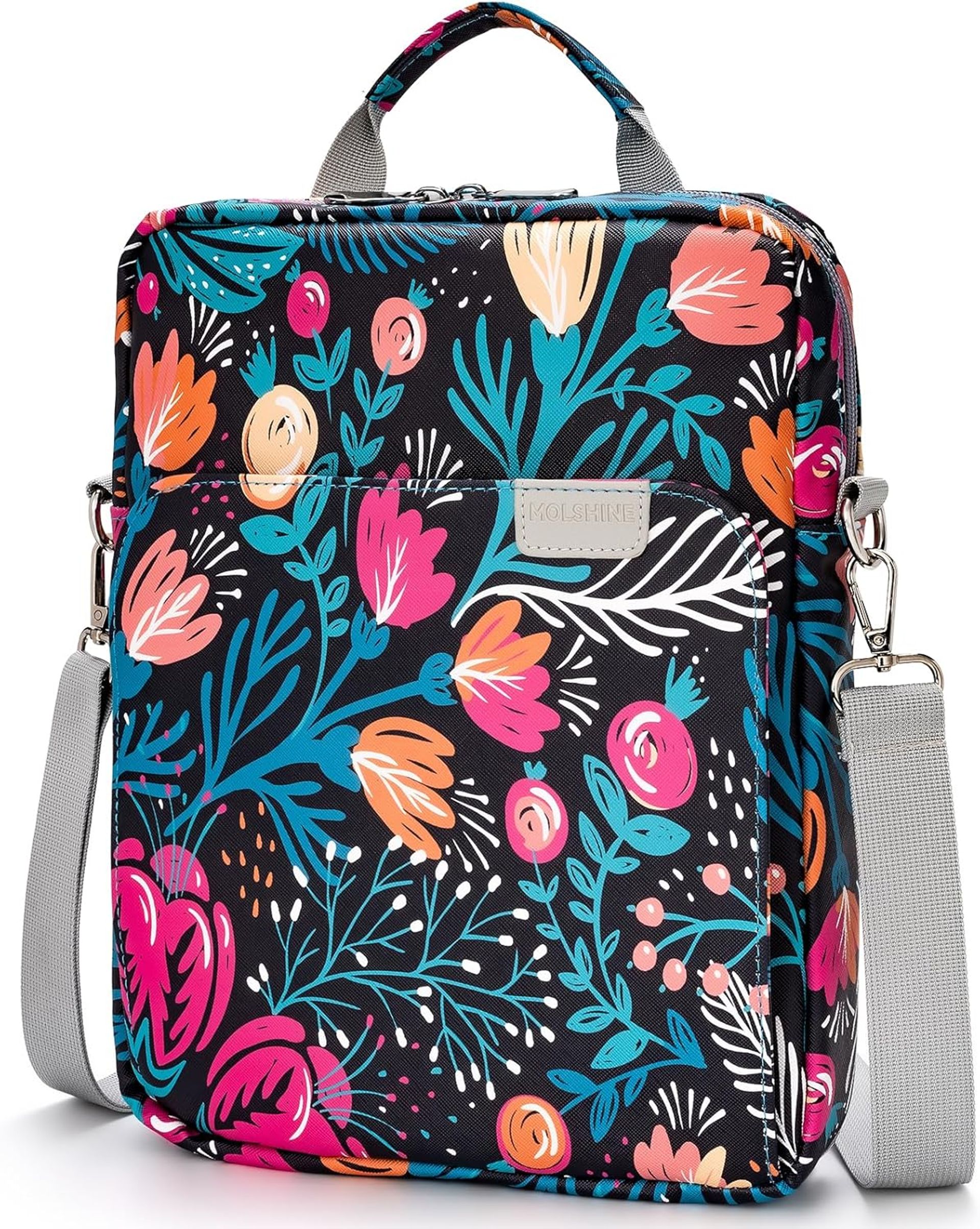 Tablet Sleeve Shoulder Bag 11-Inch Multi-purpose Carry Case with Handle & Trolley Strap, Fits iPad Pro/Air & Galaxy Tab - Tulip L