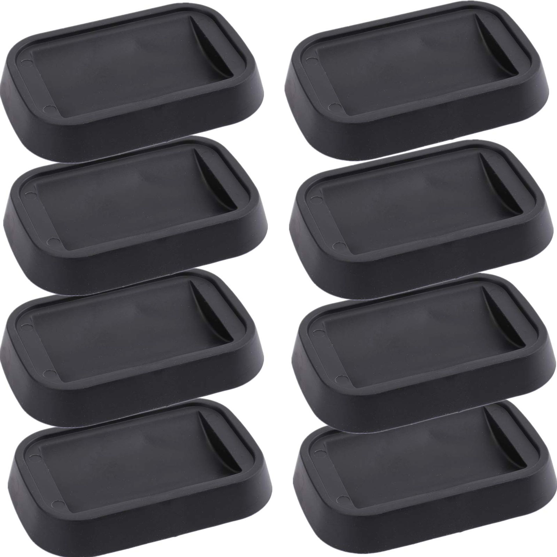 Furniture Caster Cups 8 Pack Rubber Wheel Stoppers Anti-Slip Protects Floors for Beds, Sofas, Chairs, Carpets, Hard Floors - Black 3×2inch