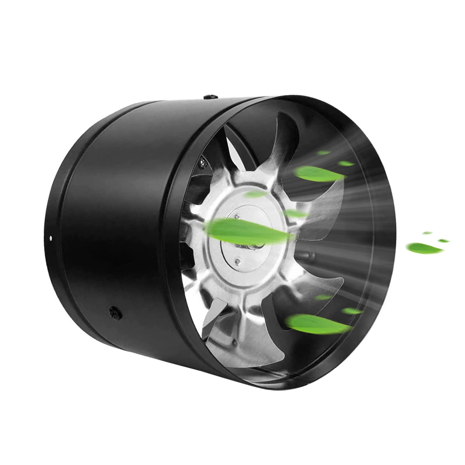 Low Noise Inline Duct Booster Fan 8 Inch Black – Powerful Extractor for Kitchen, Bathroom, Garage & Warehouse Ventilation