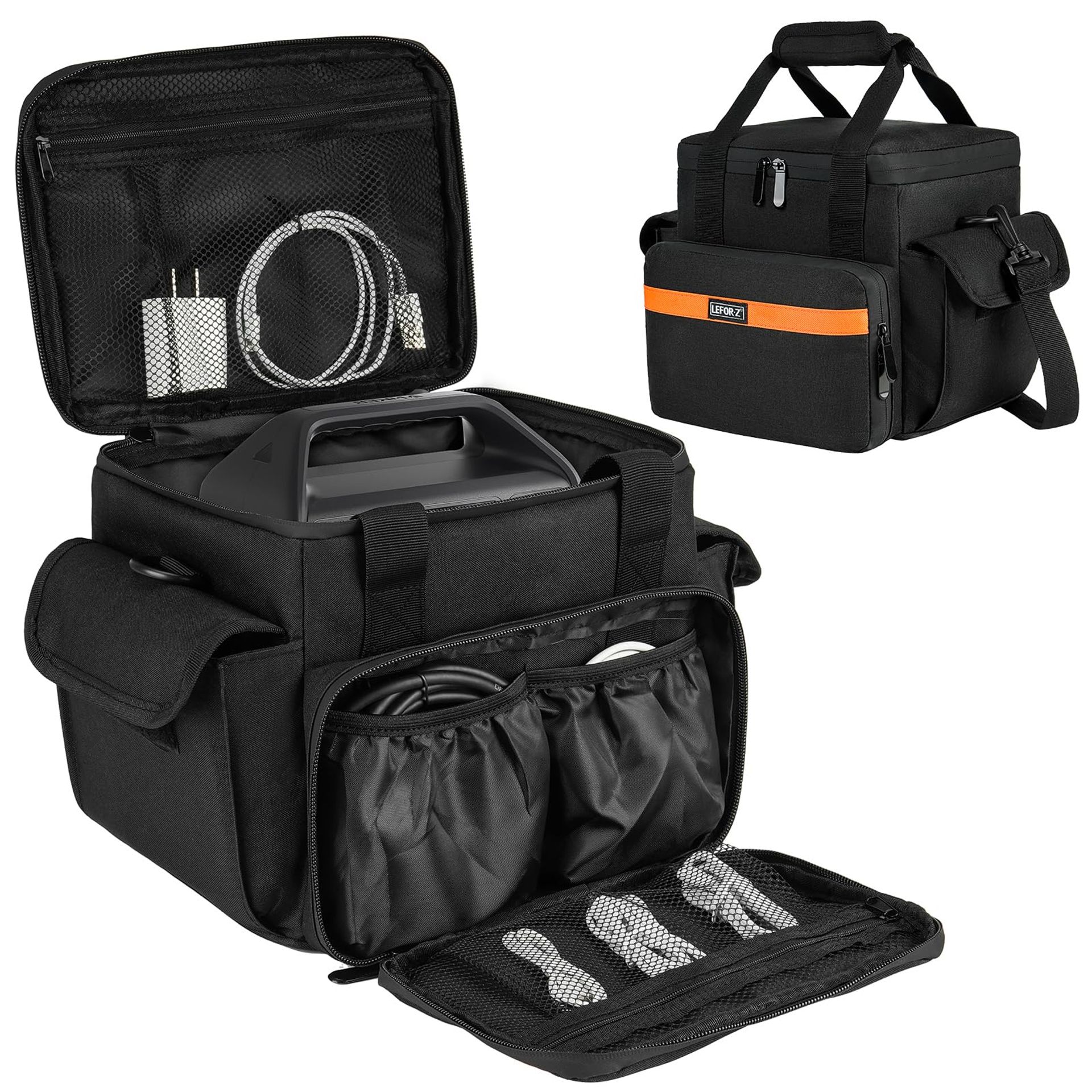 Portable Power Station Carrying Case Waterproof Travel Storage Bag Compatible with Jackery Explorer 160/240/300 and Accessories - Black Small