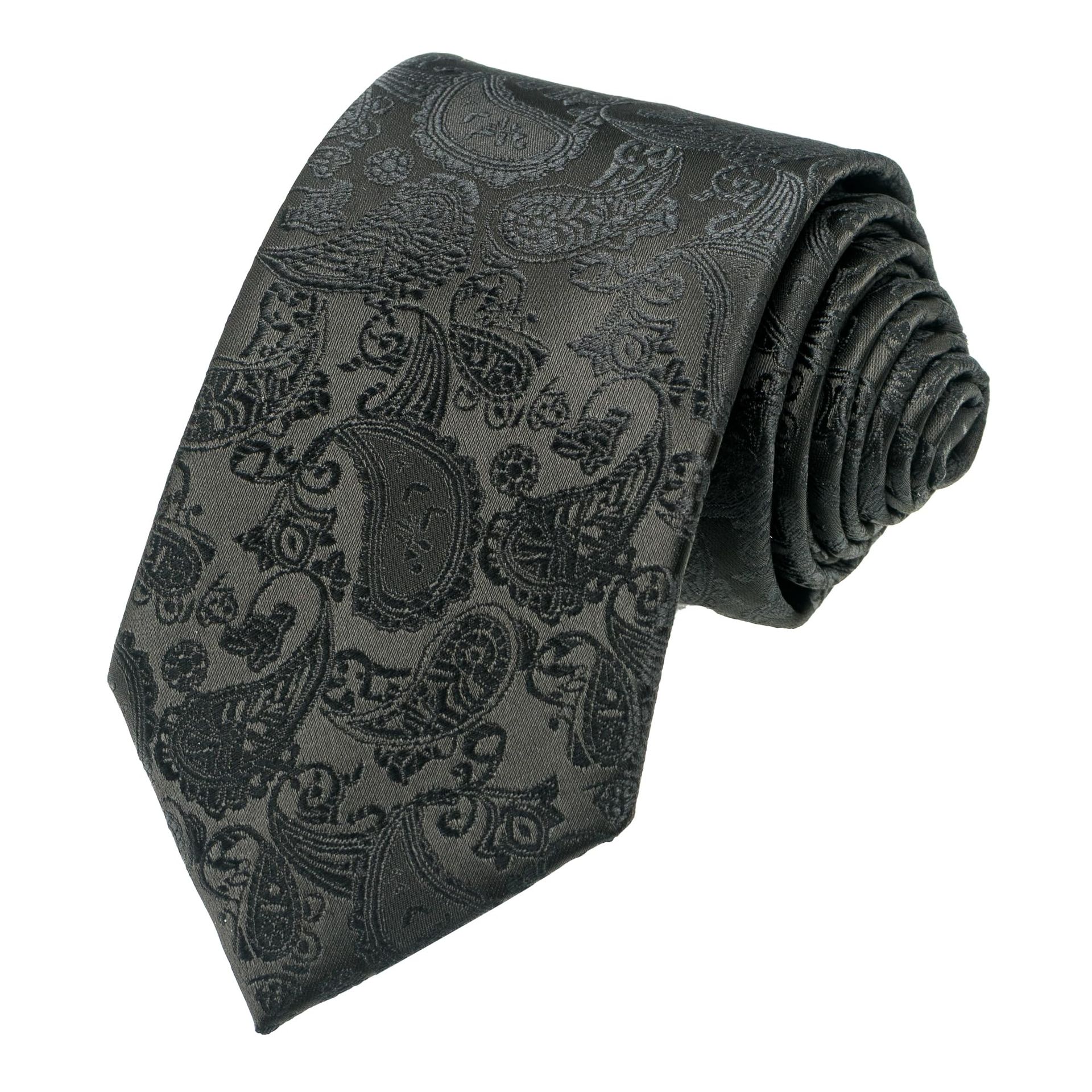 3.15" Dark Green Paisley Tie for Men - Perfect for Business & Weddings