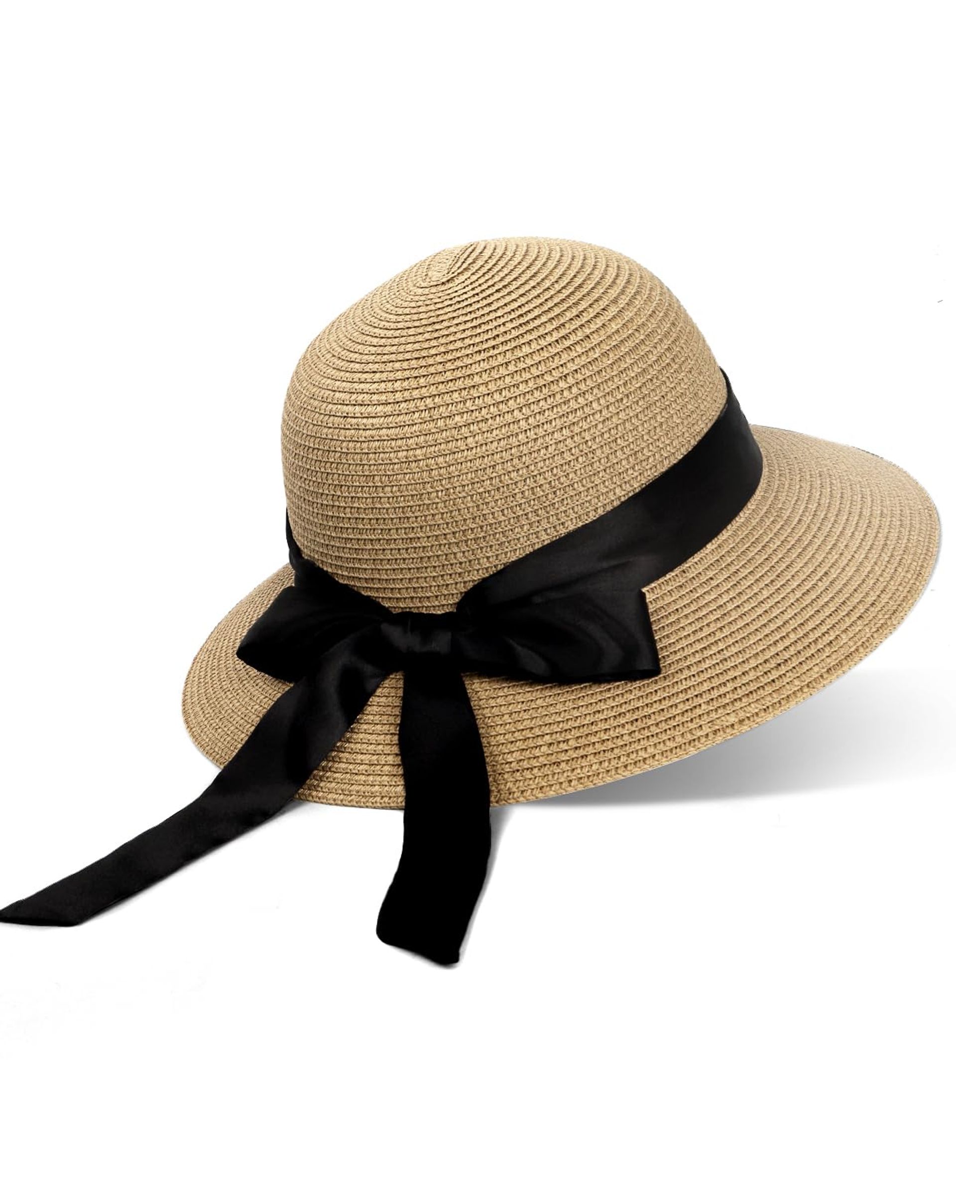 Women's Straw Sun Hat Wide Brim Large UV Protection Summer Holiday Accessory - Beige L