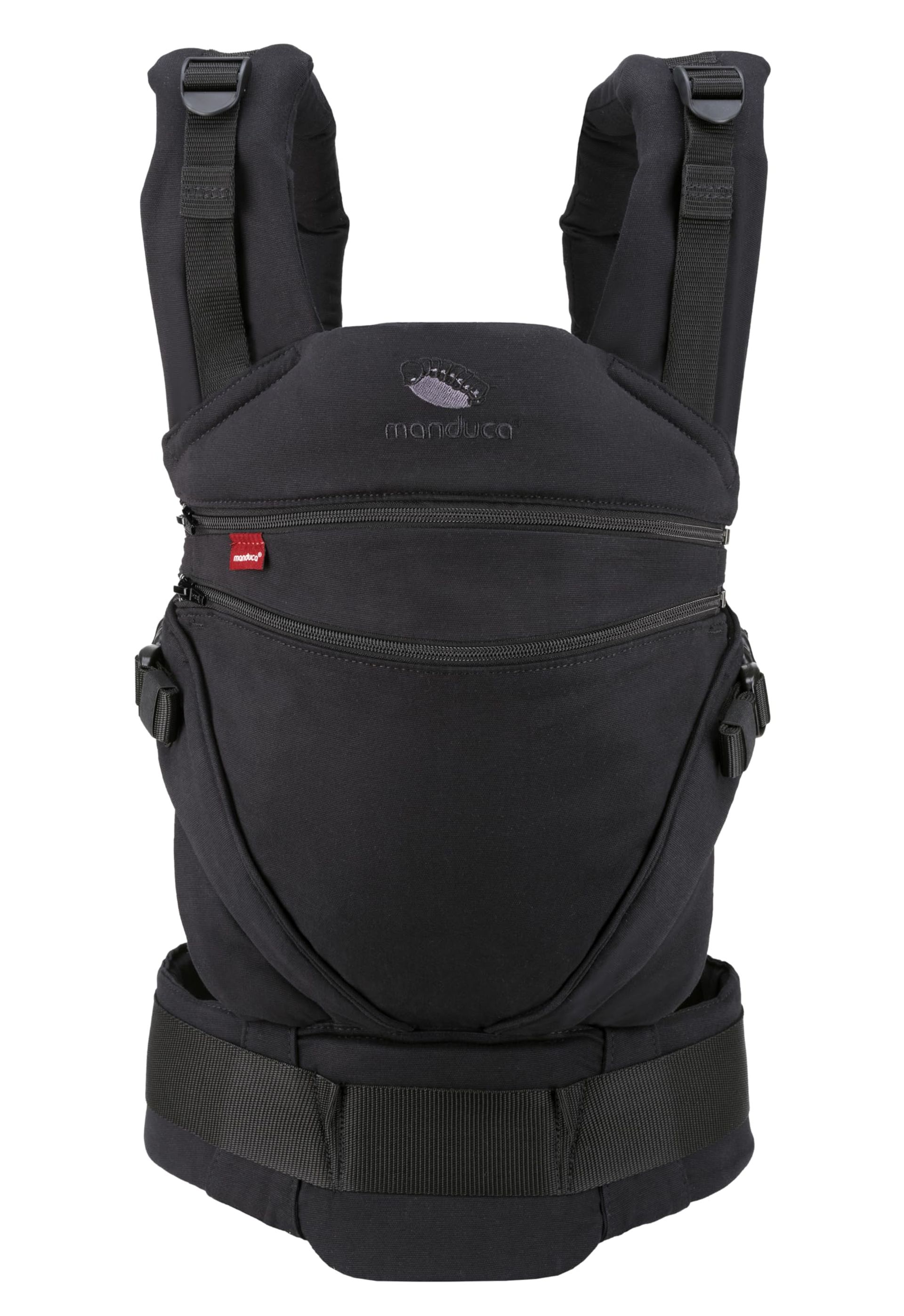 Adjustable Baby Carrier Ergonomic Organic Cotton Sling Newborn to Toddler with 3 Carry Positions - Monochrome Obsidian One Size