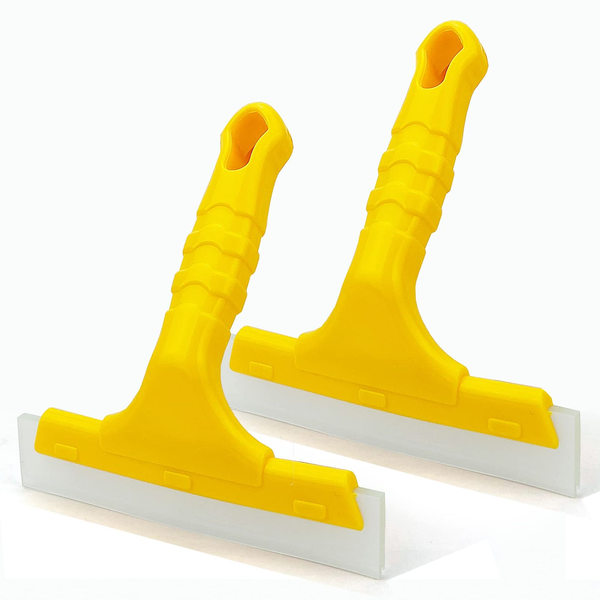 Mini Silicone Shower Glass Squeegee - Streak-Free Cleaning for Windows & Vehicles, 15.5 x 14cm, 2 Pack