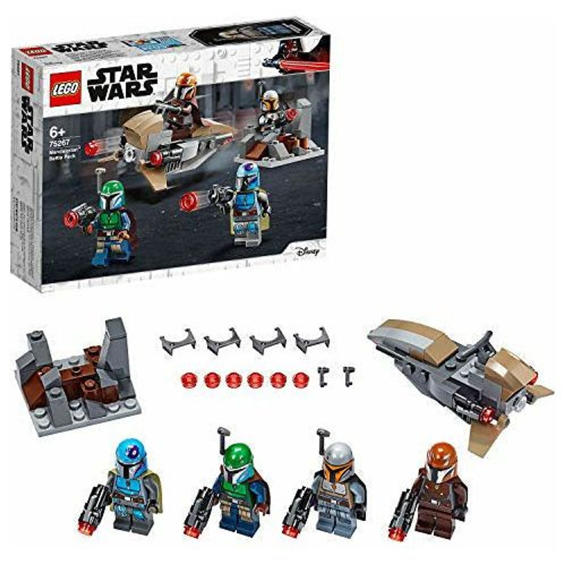 LEGO Star Wars Mandalorian Battle Pack Set with 4 Minifigures, Speeder Bike and Fort Build Toy - Multicolour One Size