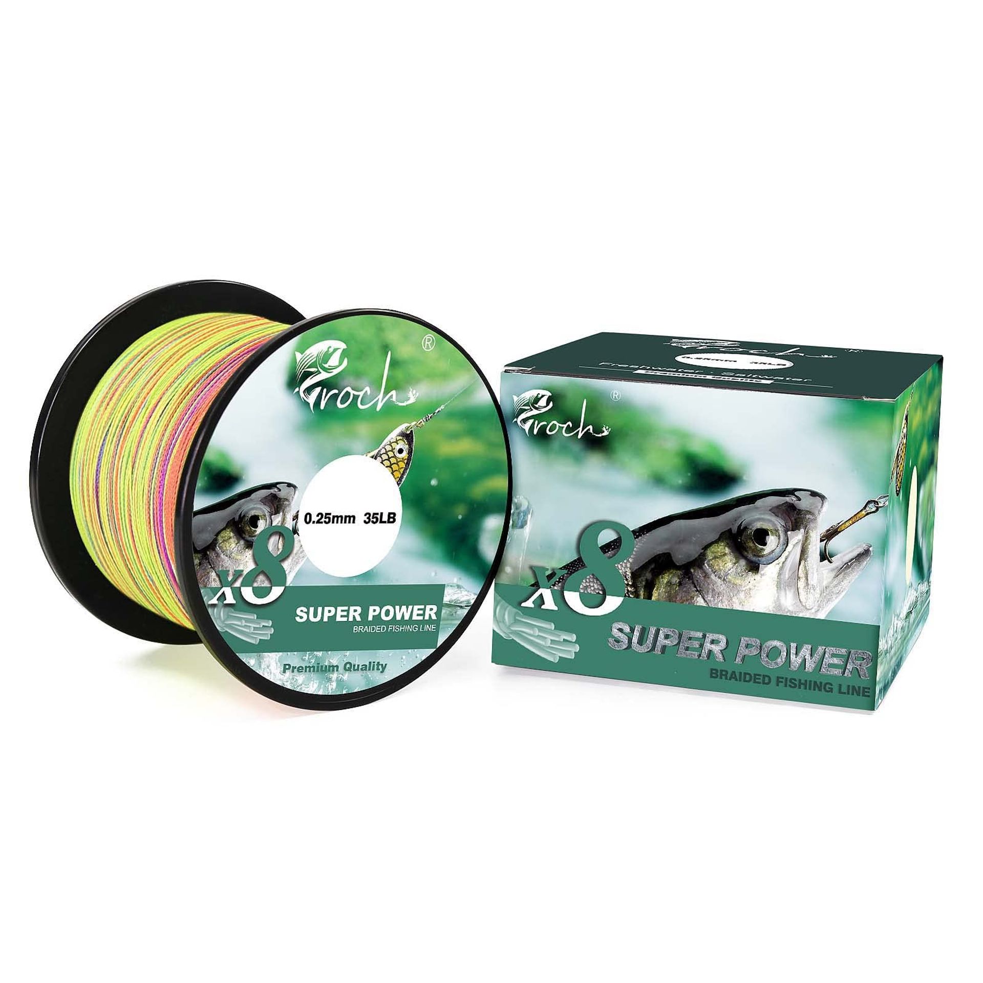 Braided Fishing Line 8 Strands Strong PE Line Colourfast 300 m High Strength 14LB - Green 0.1MM