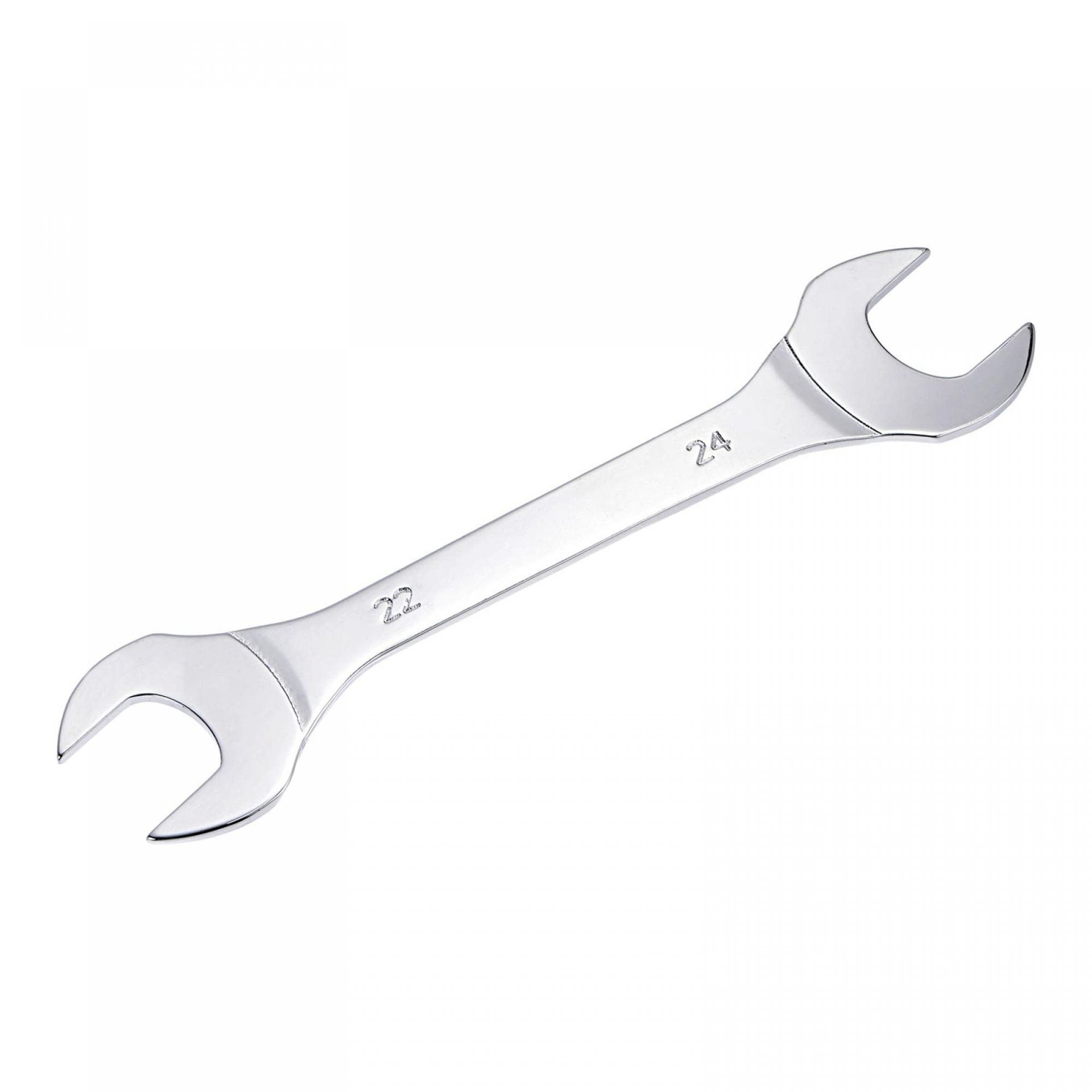 Thin Open End Wrench 22mm x 24mm, High Carbon Steel, Chrome Plated, Ideal for Tight Spaces & General Repairs