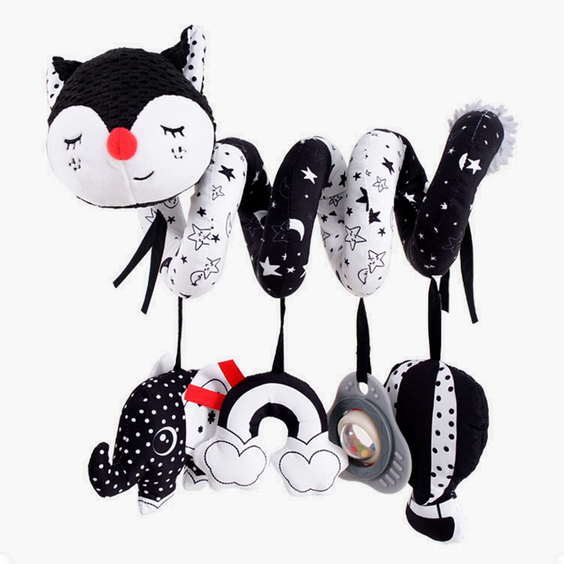 Black & White High Contrast Sensory Spiral Toy for Babies 0-6 Months - Early Learning, Tummy Time & Visual Stimulation