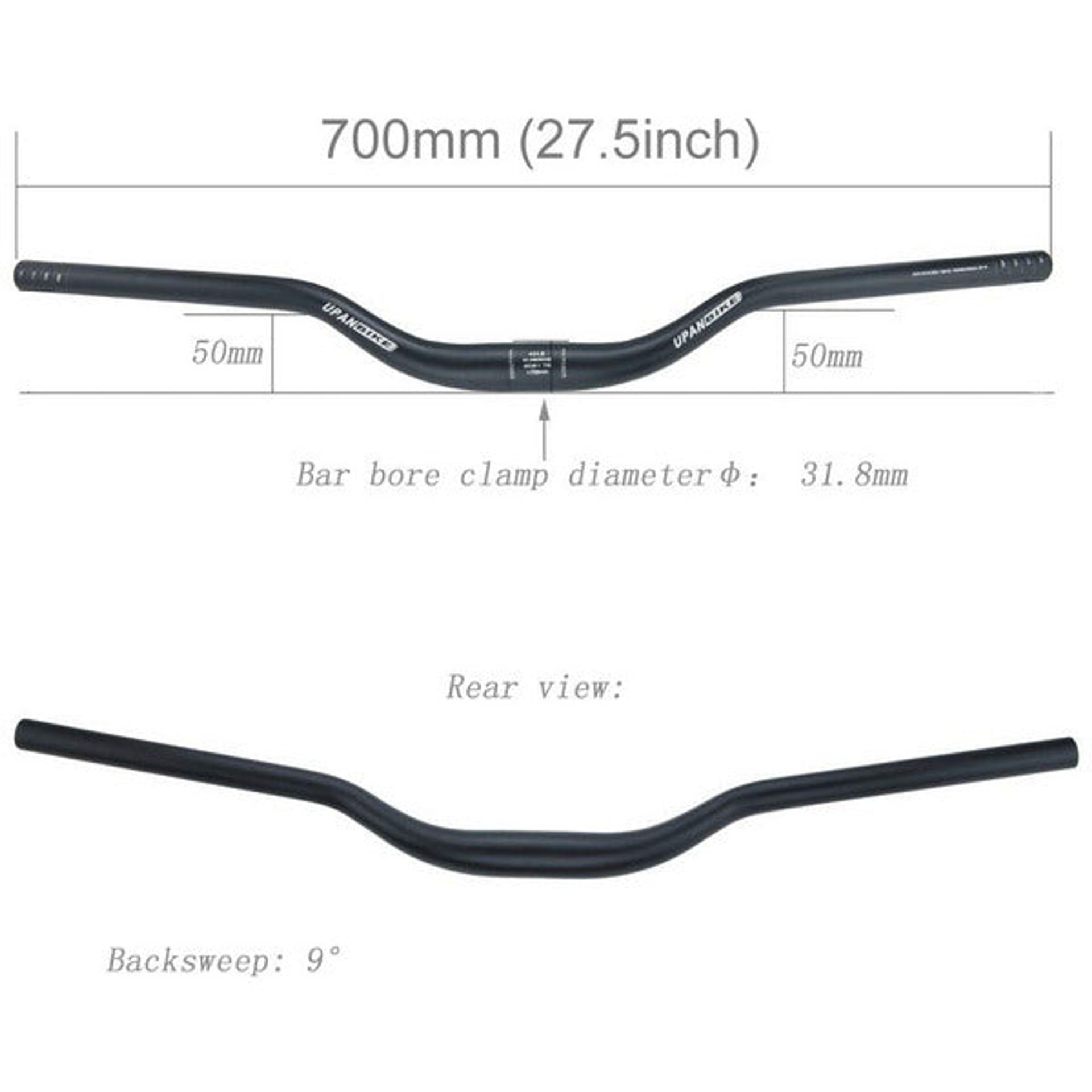 UPANBIKE Cycling MTB Mountain Bike Bicycle Extra Long Handlebar 31.8mm 70