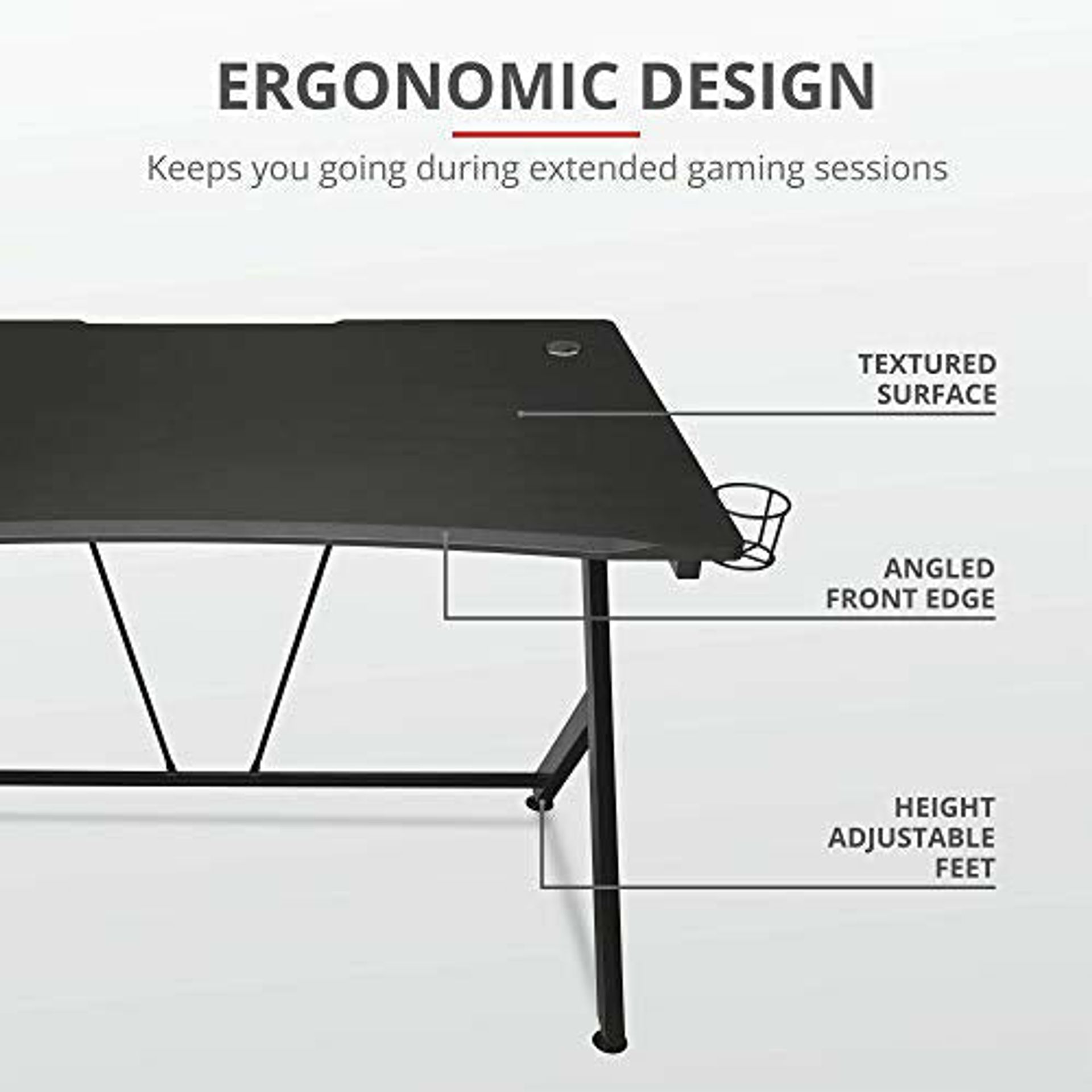 Trust Gaming GXT 709W Luminus Gaming Bureau met LED Verlichting, 10 Kleurmodi, USB Voeding, Gaming Desk RGB met Headsethouder en Bekerhouder, Gaming Tafel 120 x 60 voor Kantoor, Studie, Werk - Wit