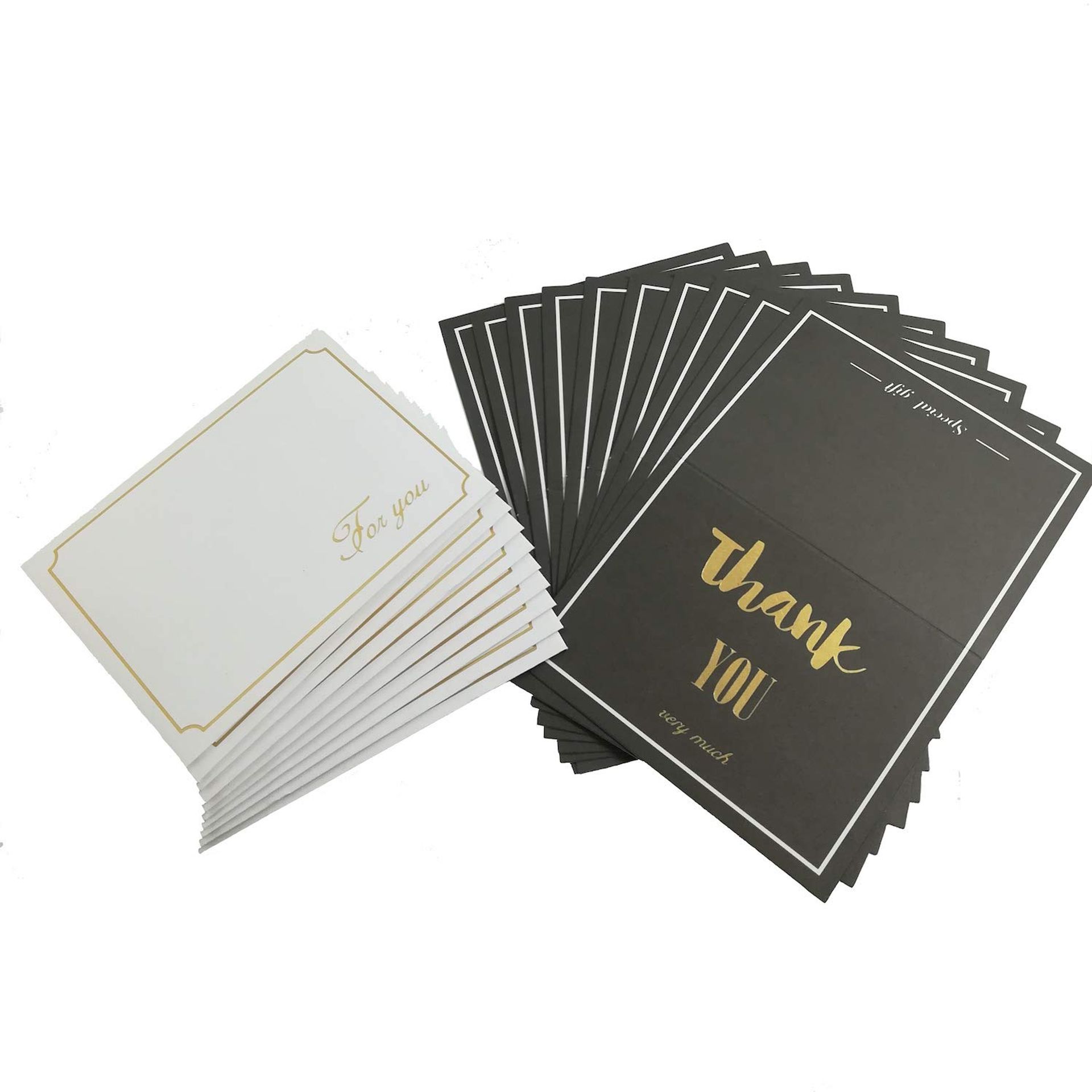 20-Piece Set Mini Thank You Cards with Foiled Finish and Matching Envelopes