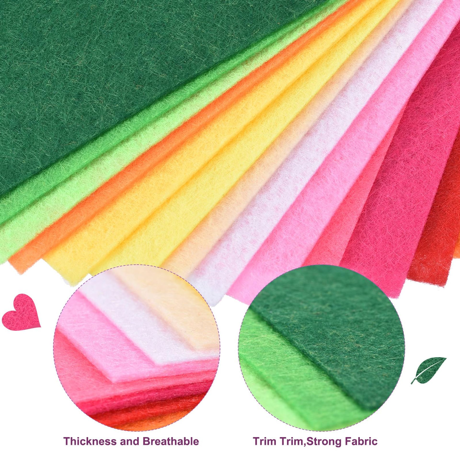 Soft Felt Sheets Fabric Set 460 Pcs Assorted Craft Felt 1mm Thick For DIY