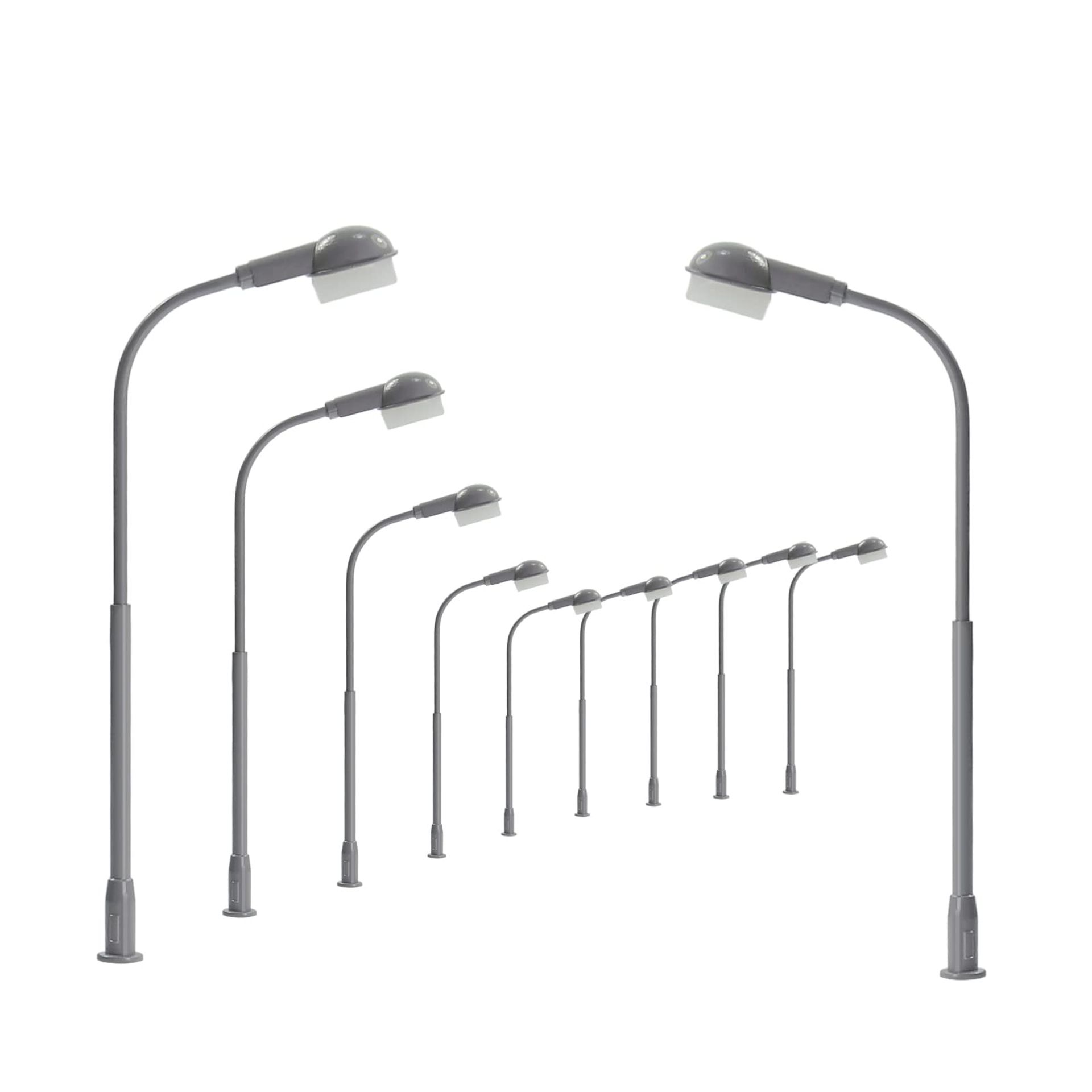 Evemodel LD10 5pcs Model Trains HO/TT/N/Z Scale Street Light Lamps Yard&Garden LEDs (Warm White, N)