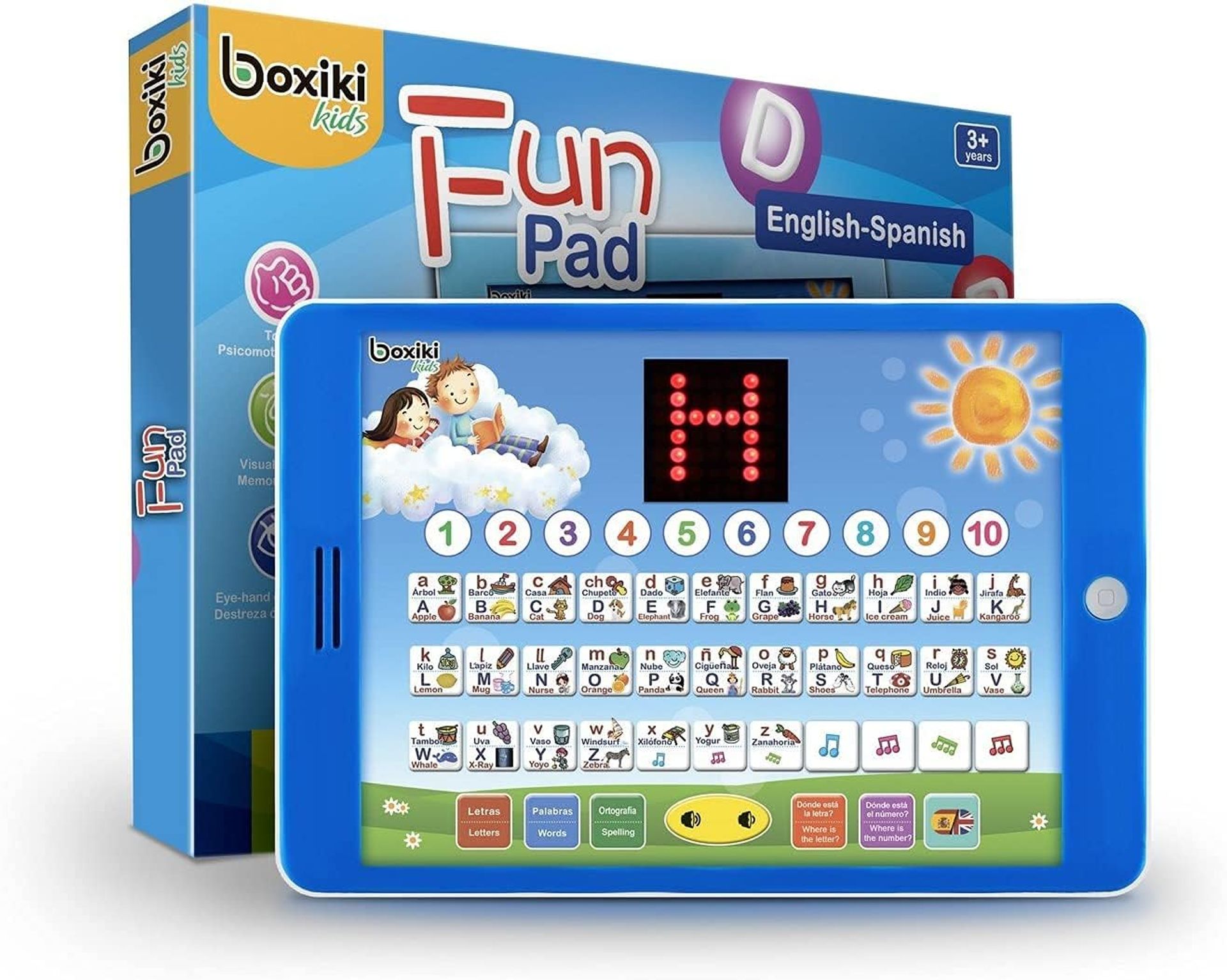 Spanish-English Educational Tablet Toy with LCD Screen, ABC Games & Spelling for Kids
