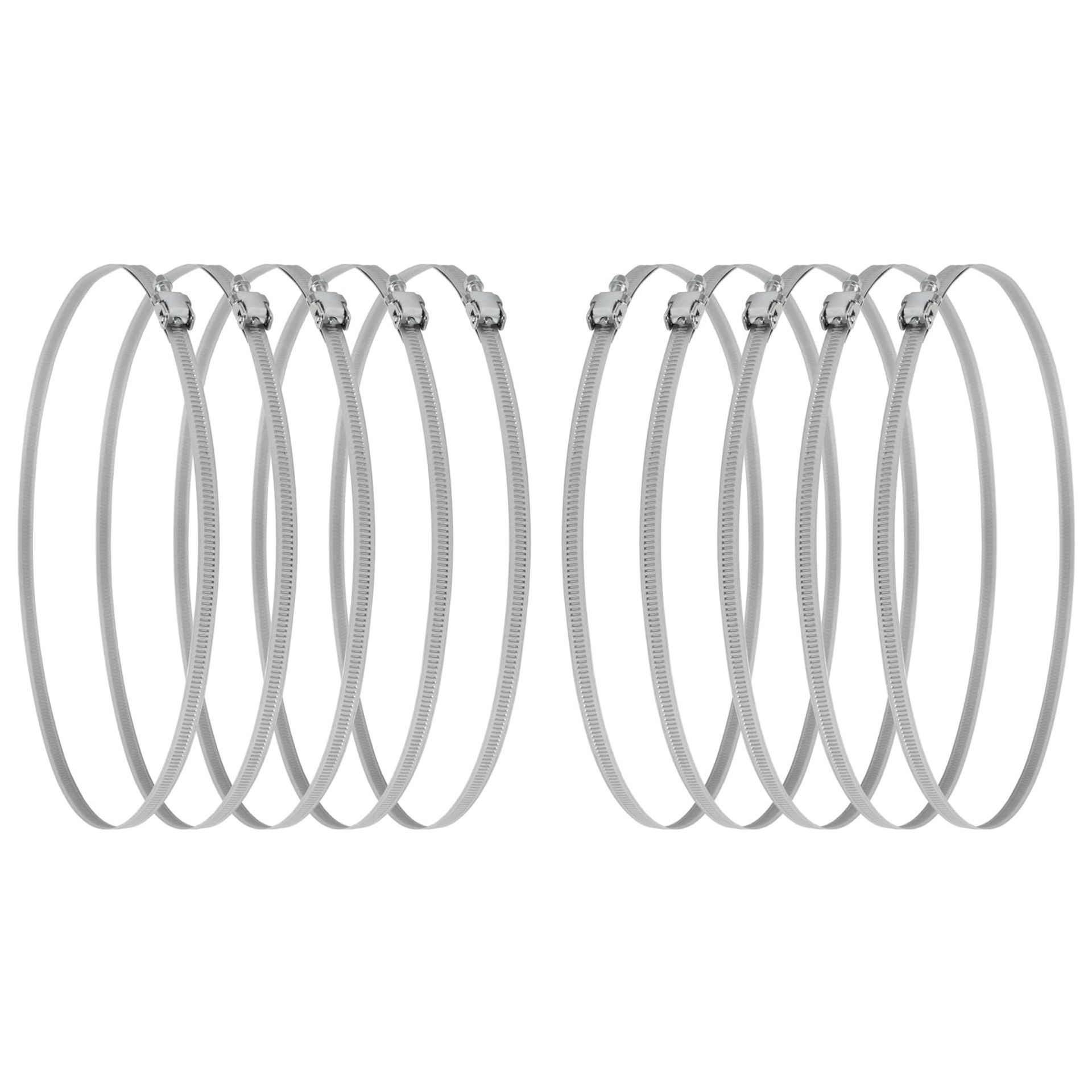 Vent Systems Ø250 mm / 10" Inch - Pack of 10 - Adjustable Galvanized Steel Worm Gear Steel Duct Clamps - Dryer Vent Clamp - Pipe Clamp for Air Ducting, Automotive - Worm Drive Hose Clamps