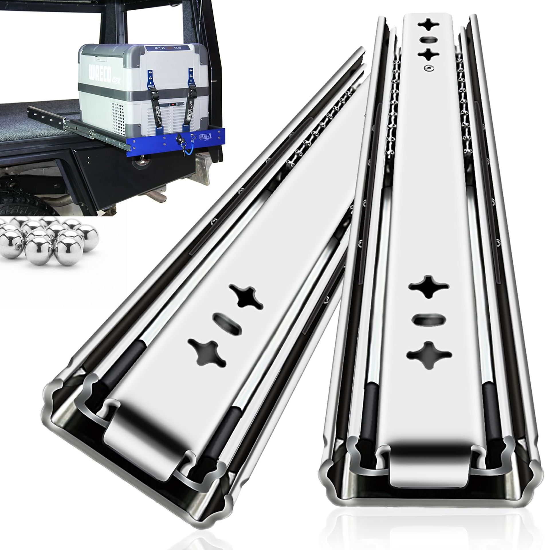 Heavy Duty Drawer Runners with Lock, Full Extension Ball Bearing Slides 900mm - 120kg Load Capacity, Cold Rolled Steel Construction