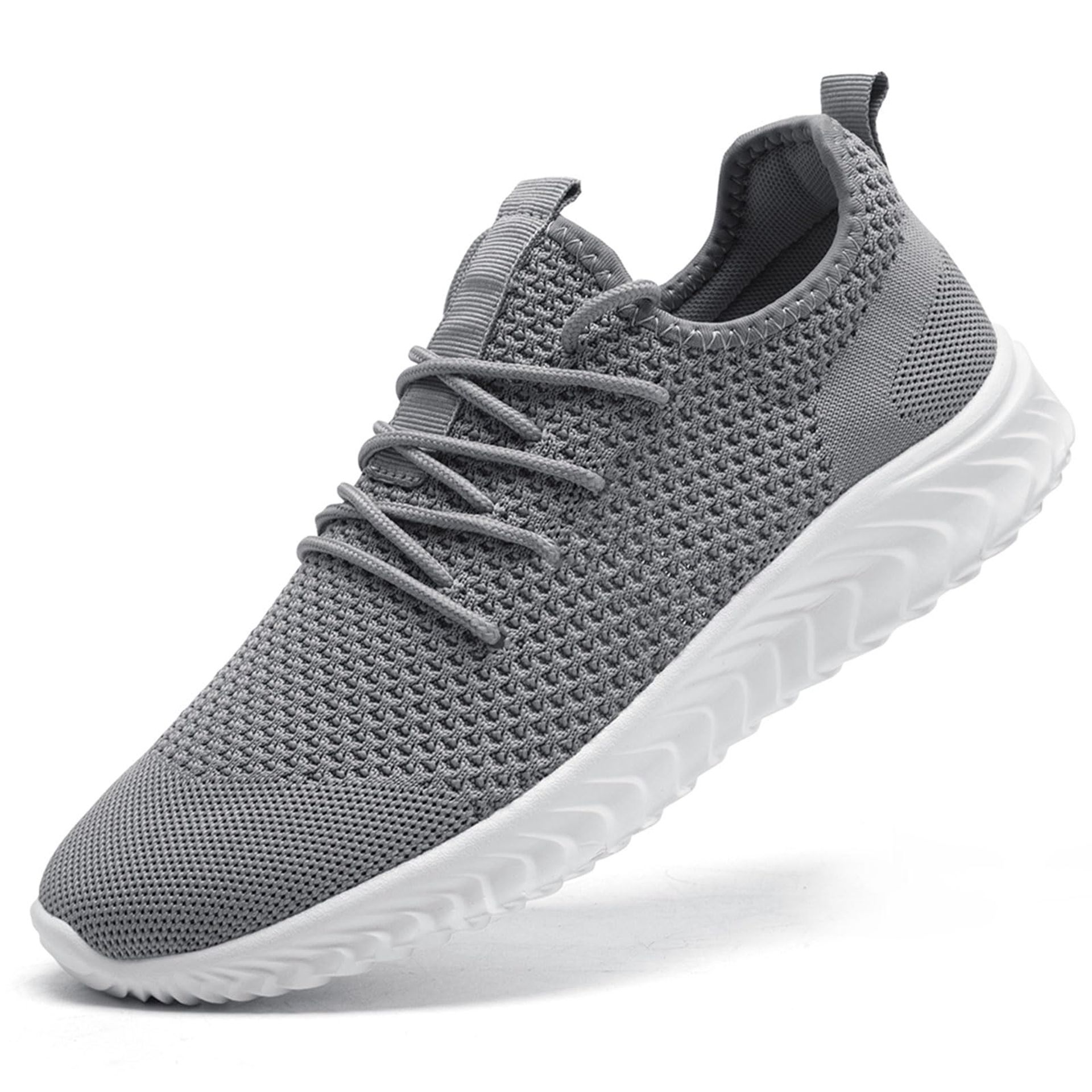 Women's Lightweight Slip-On Trainers - Breathable Running & Walking Sneakers Grey Size 38