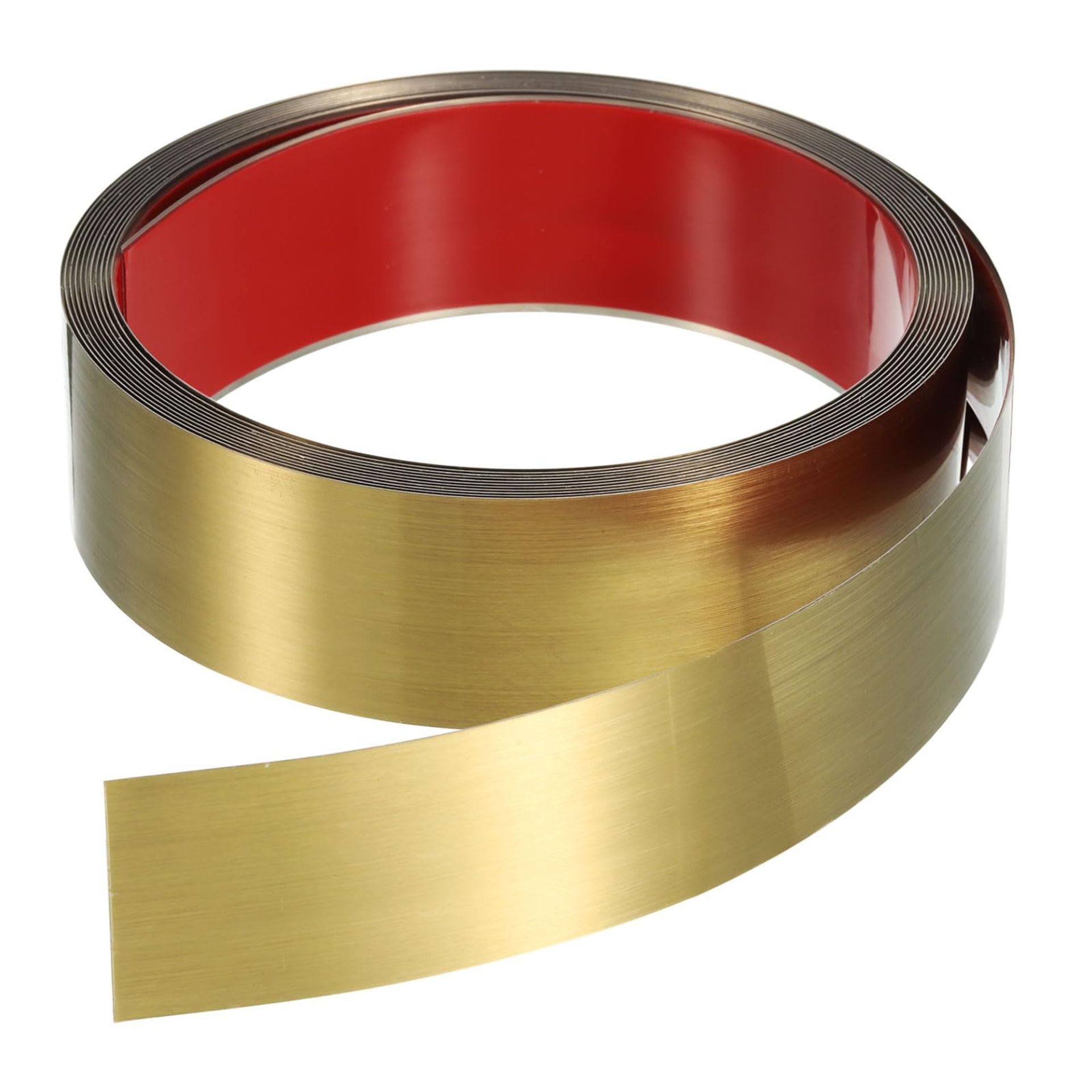 16.4ft Self Adhesive Wall Trim Moulding with Brushed Stainless Steel Finish - Golden Metal Strip for Walls, Ceilings & Furniture