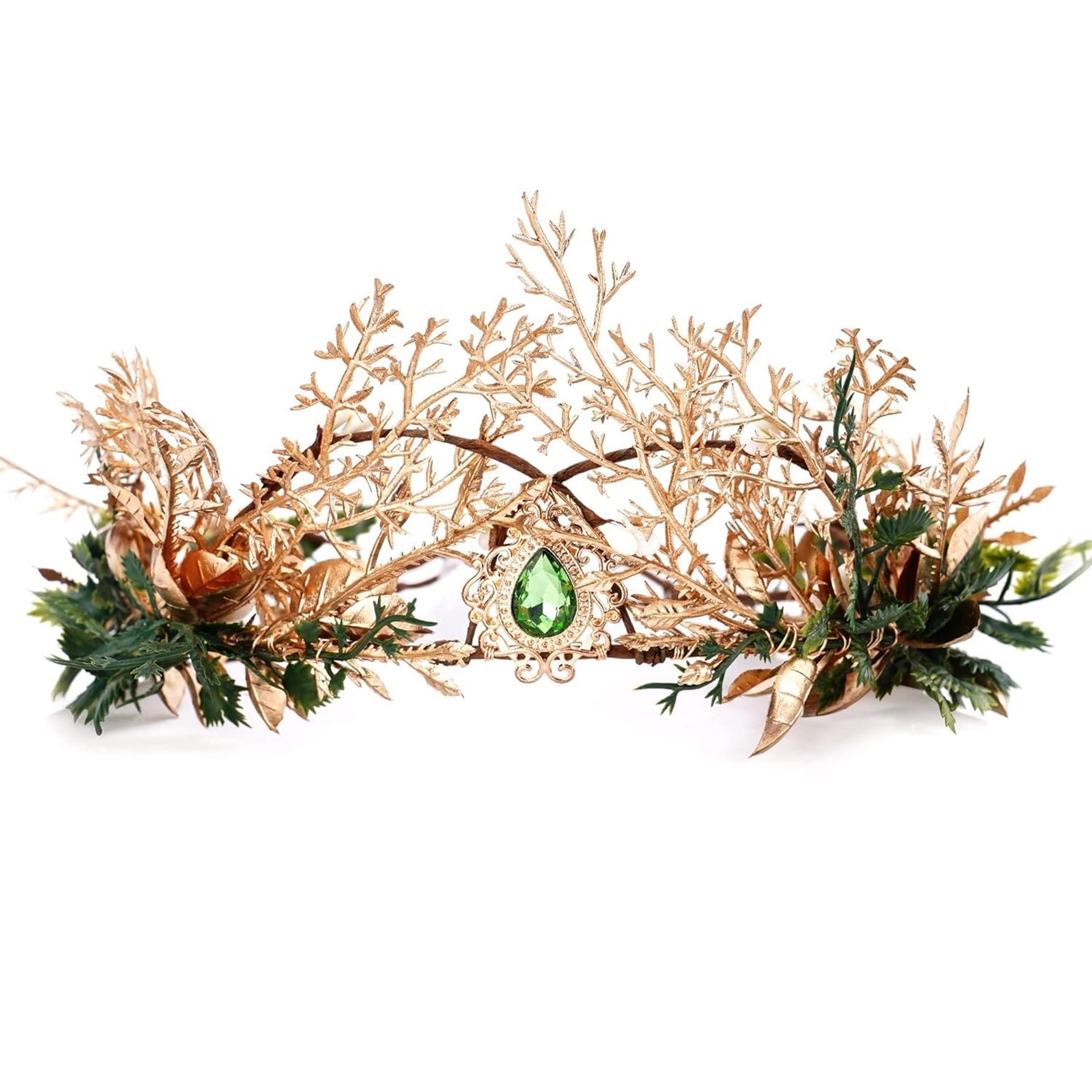 Woodland Elf Crown Leaf Headpiece for Adults - Cosplay, Weddings, Parties, Hand-Made with Adjustable Fit